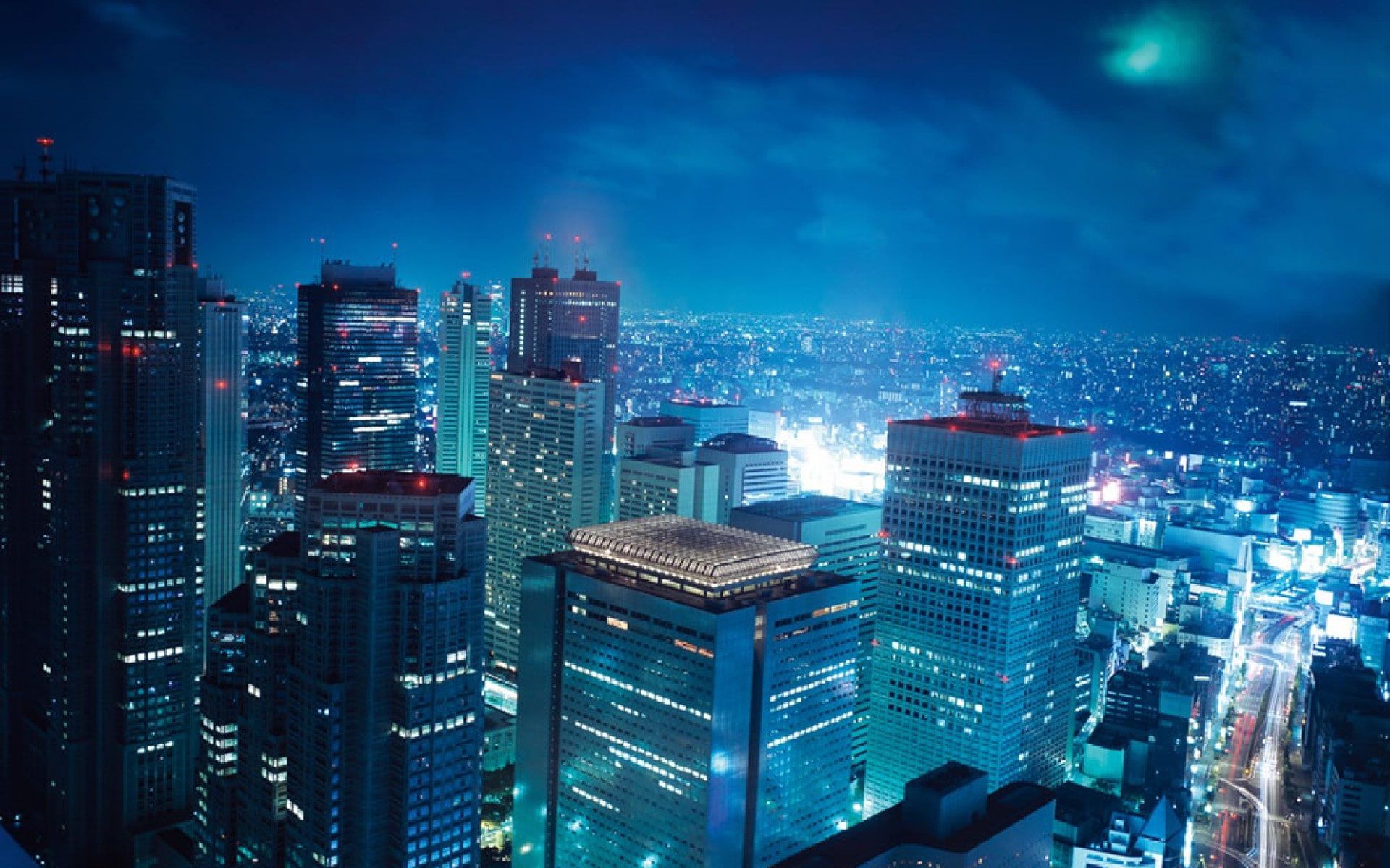 Skyline notturno di Tokyo, 1920x1080 1080p, PC
