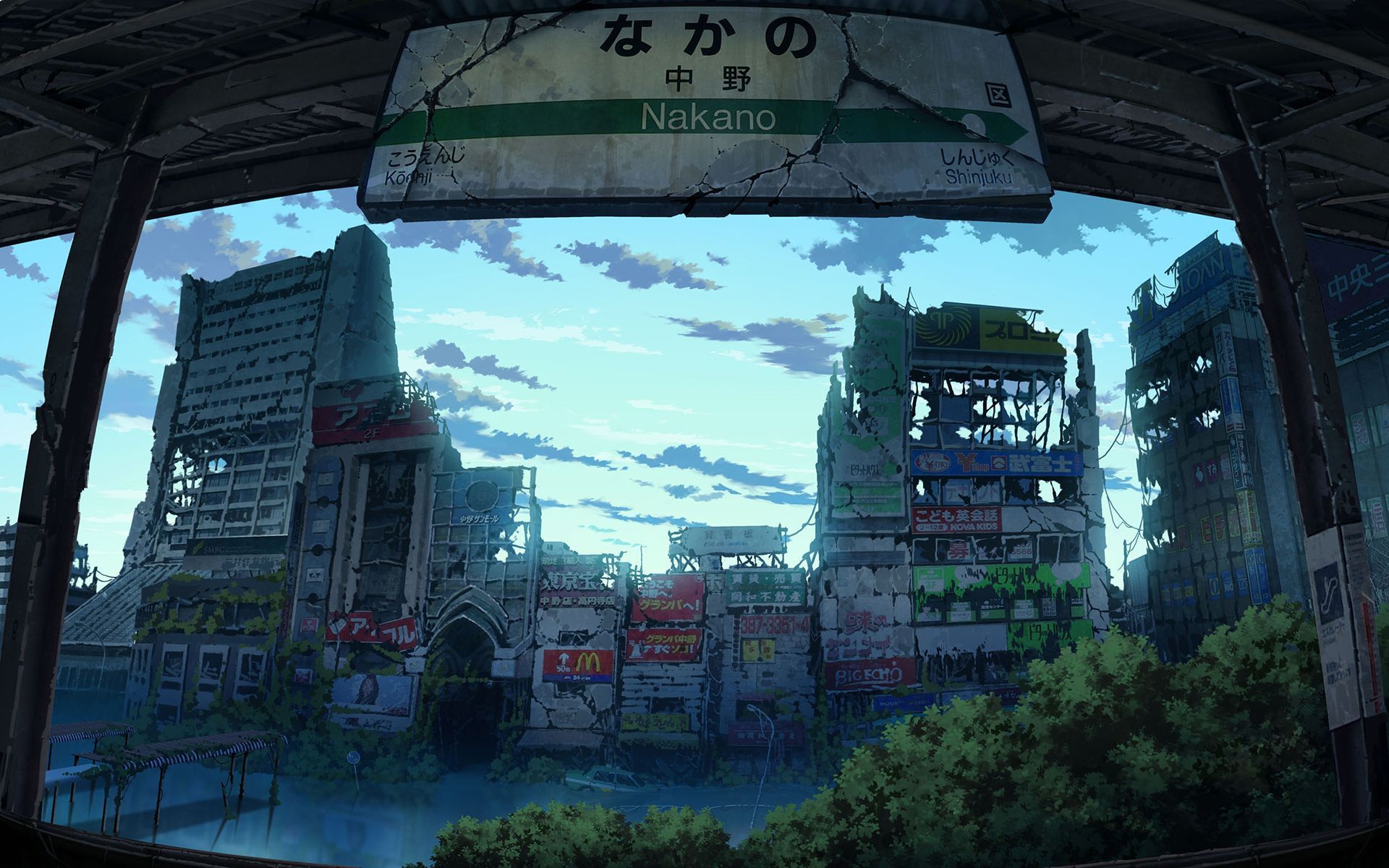 Città notturna stile anime Tokyo, 1920x1080 Full HD 1080p, PC