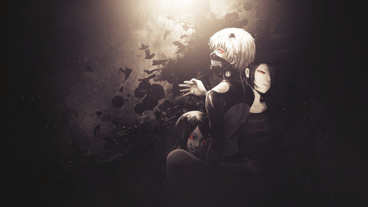 Kaneki Tokyo Ghoul minimalista, anime, 1332x850 HD, Desktop