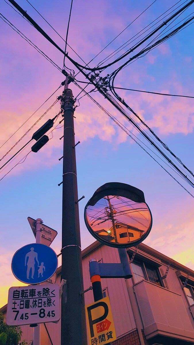 Palo elettrico cielo Tokyo, 675x1200 Full HD Verticale, iPhone