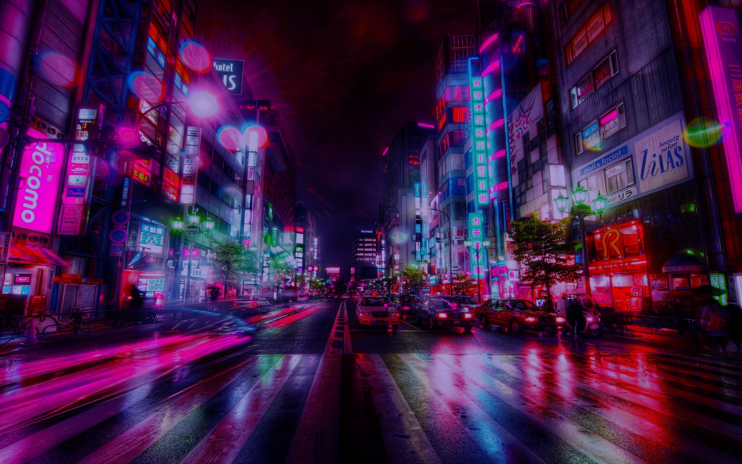 Strada notturna Tokyo neon, 2560x1600 2K, MacBook Pro