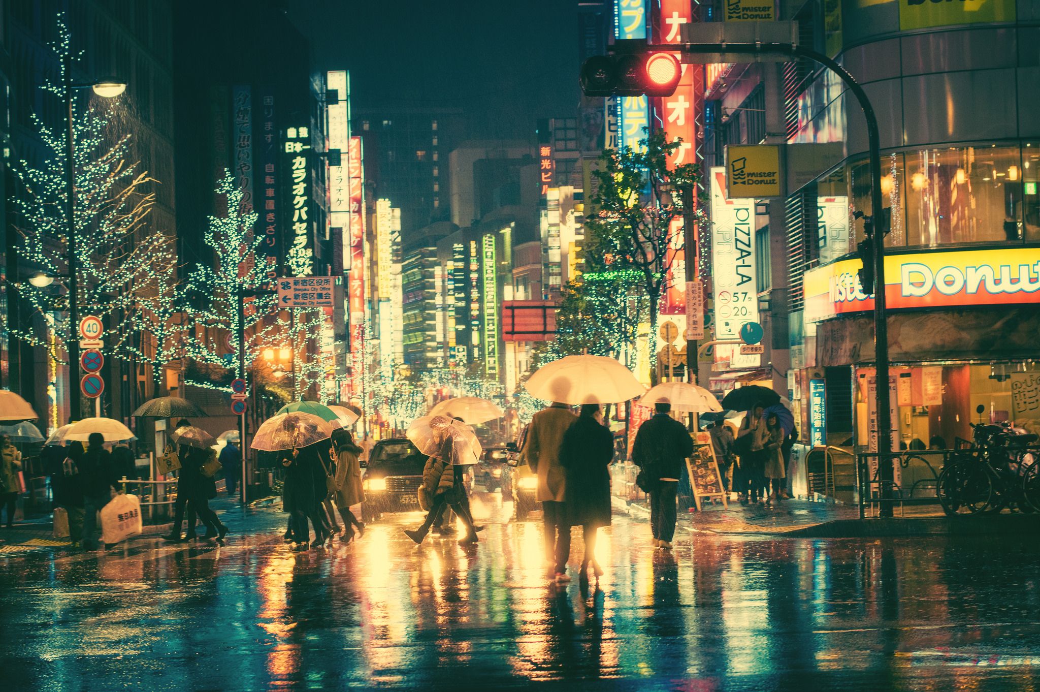 Notte piovosa strade Tokyo, 2048x1362 Hi-Res, Desktop