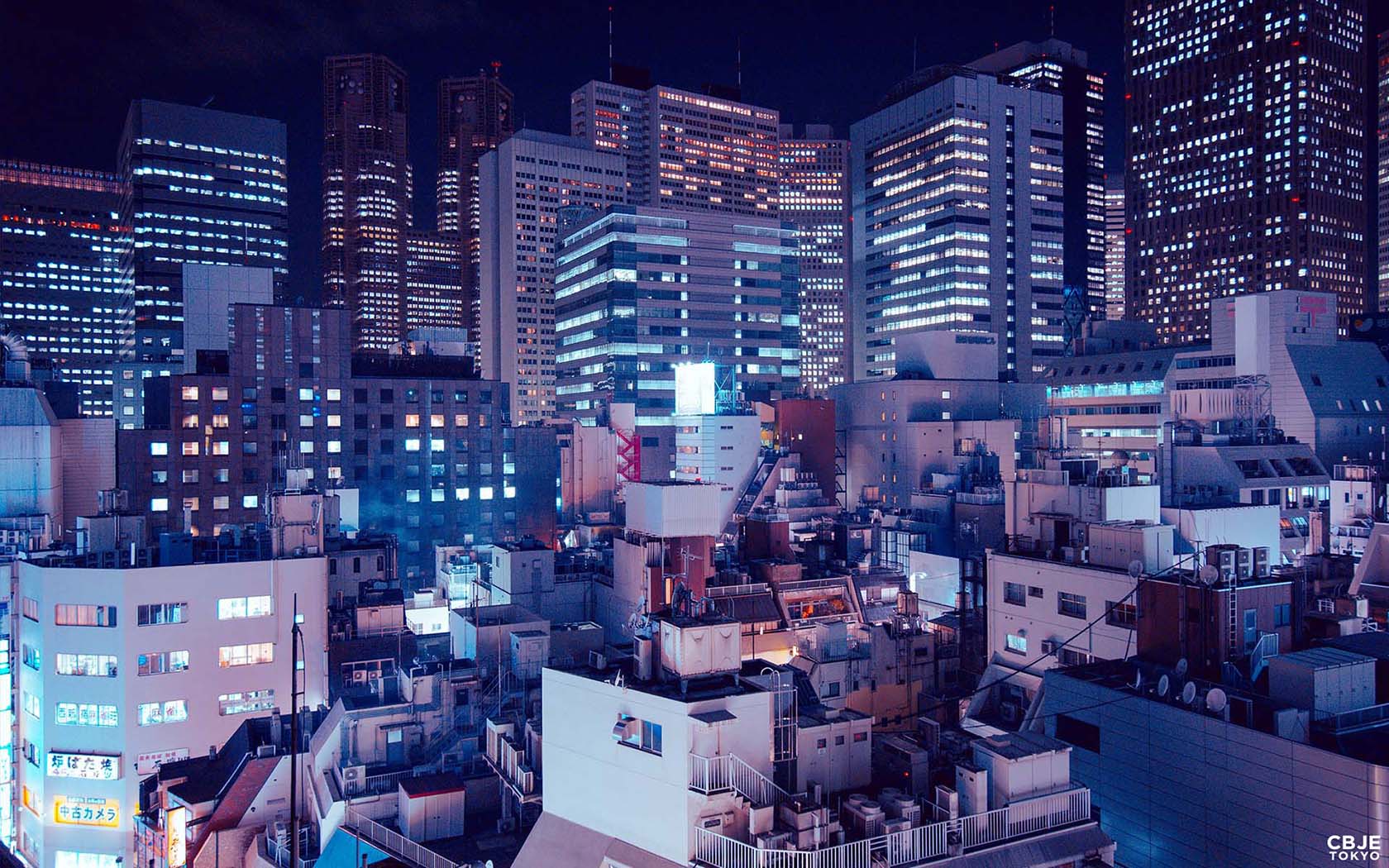 Skyline notturno Tokyo neon, 1680x1050 HD, Desktop