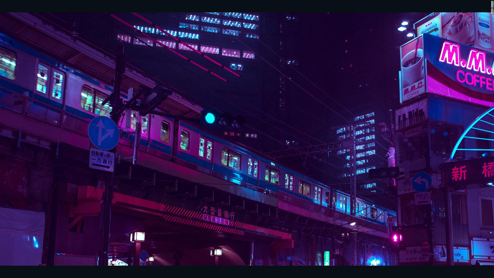 Treno urbano notturno Tokyo, 1600x900 HD, PC