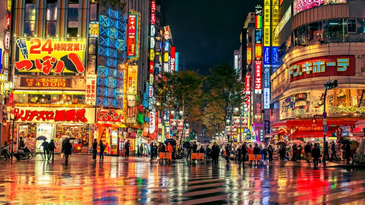 Strada notturna Tokyo insegne, 1203x676 HD, Desktop