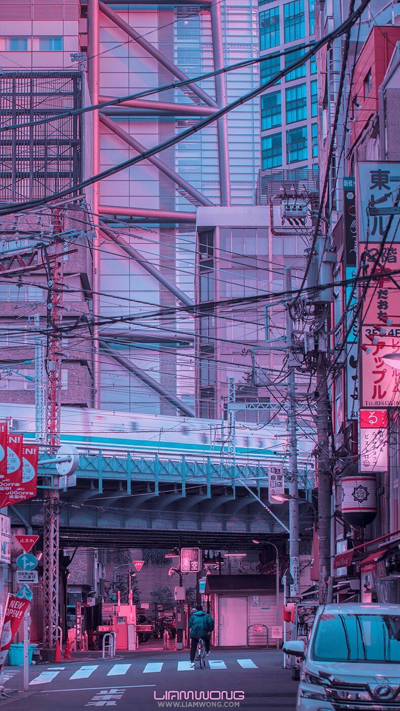 Strada di Tokyo notturna, 789x1402 Verticale, Telefono