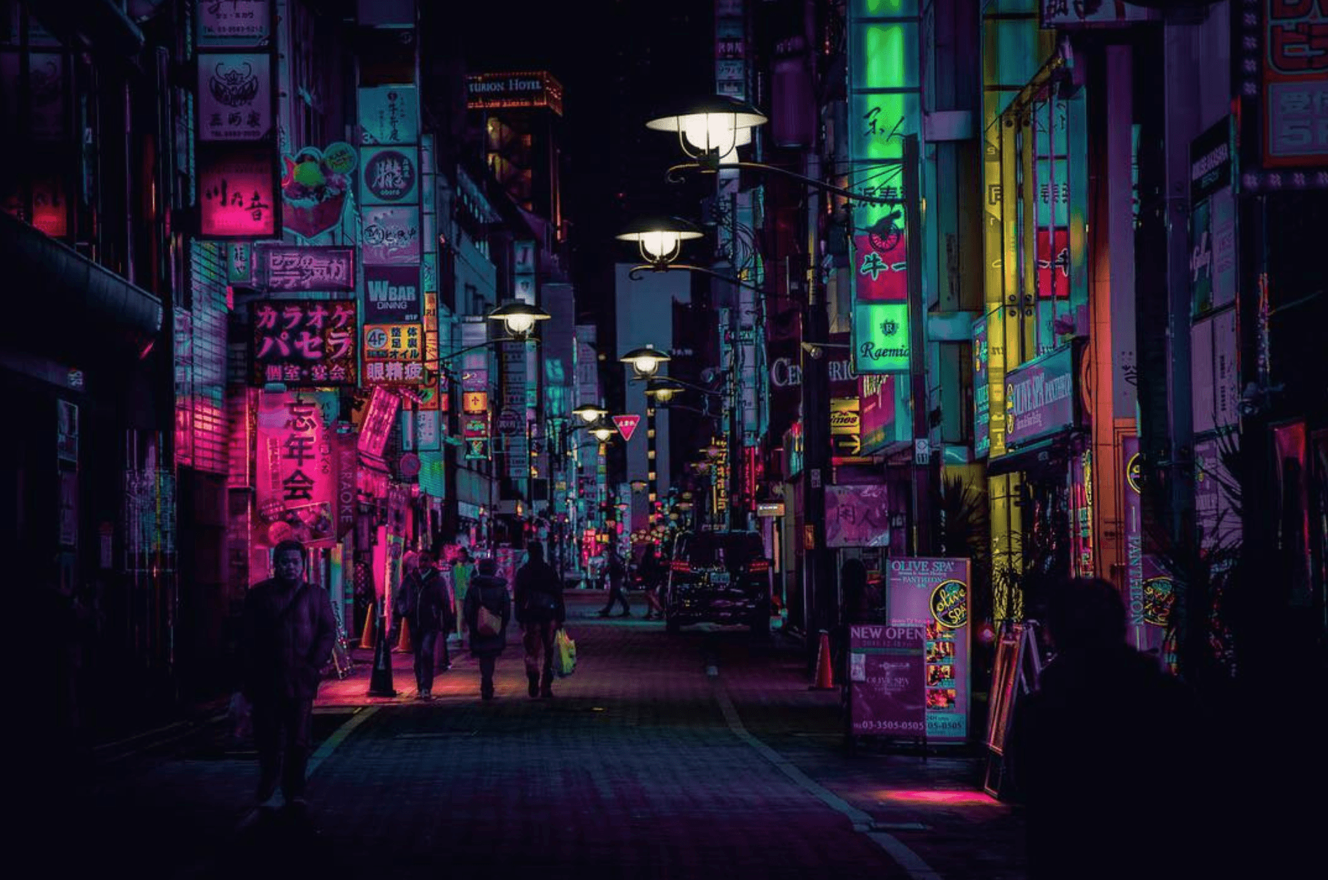 Strada notturna Tokyo neon, 1898x1258 HD, Desktop