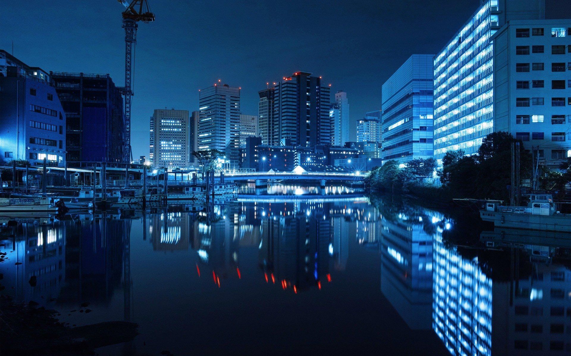 Skyline Tokyo notturno blu, 1920x1200 Full HD+ WUXGA, PC