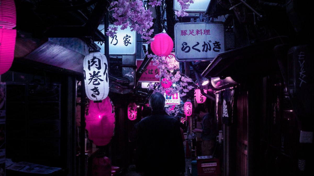 Vicolo notturno Tokyo neon, 1200x675 HD, Desktop