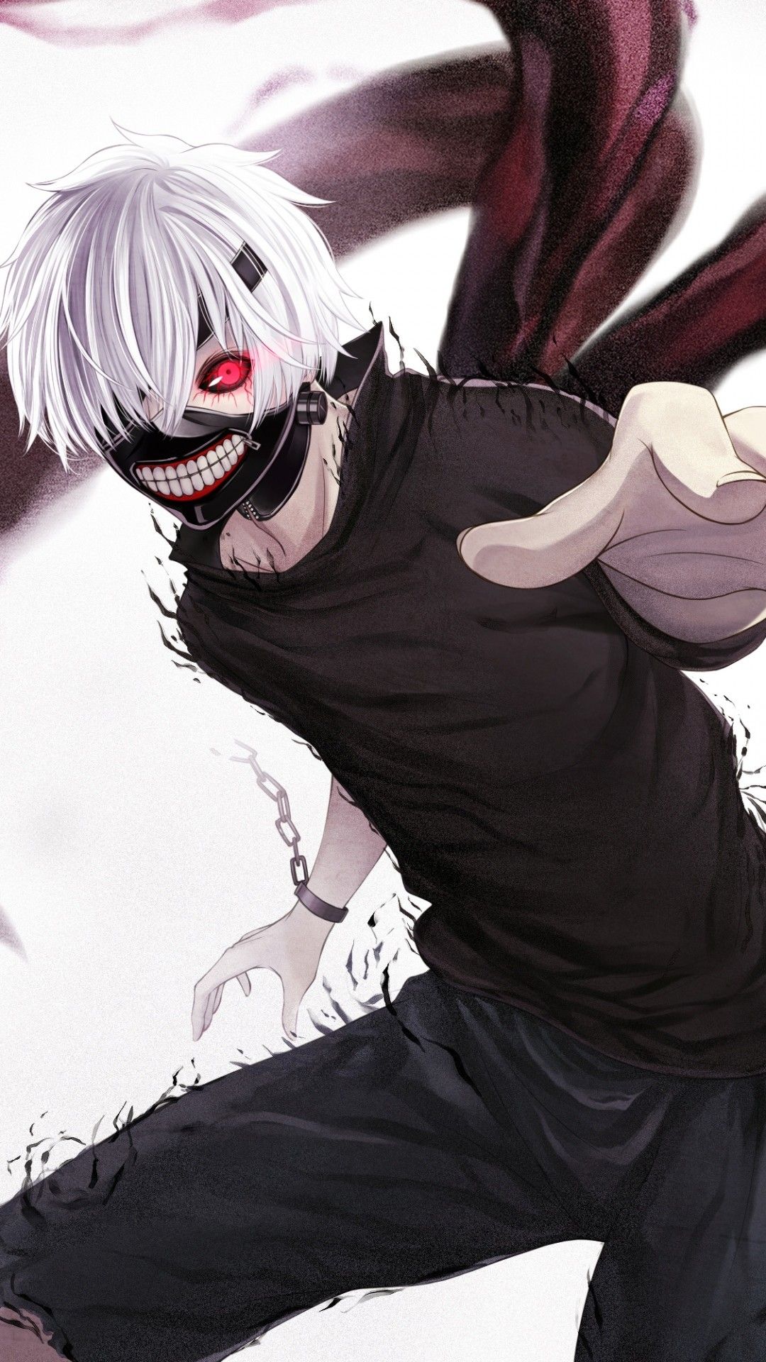Kaneki Tokyo Ghoul maschera, 1080x1920 Verticale, iPhone Pro Max
