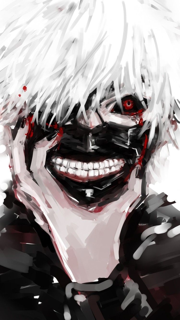 Kaneki Ken maschera Tokyo Ghoul, anime, 750x1334 Full HD Verticale, iPhone Air
