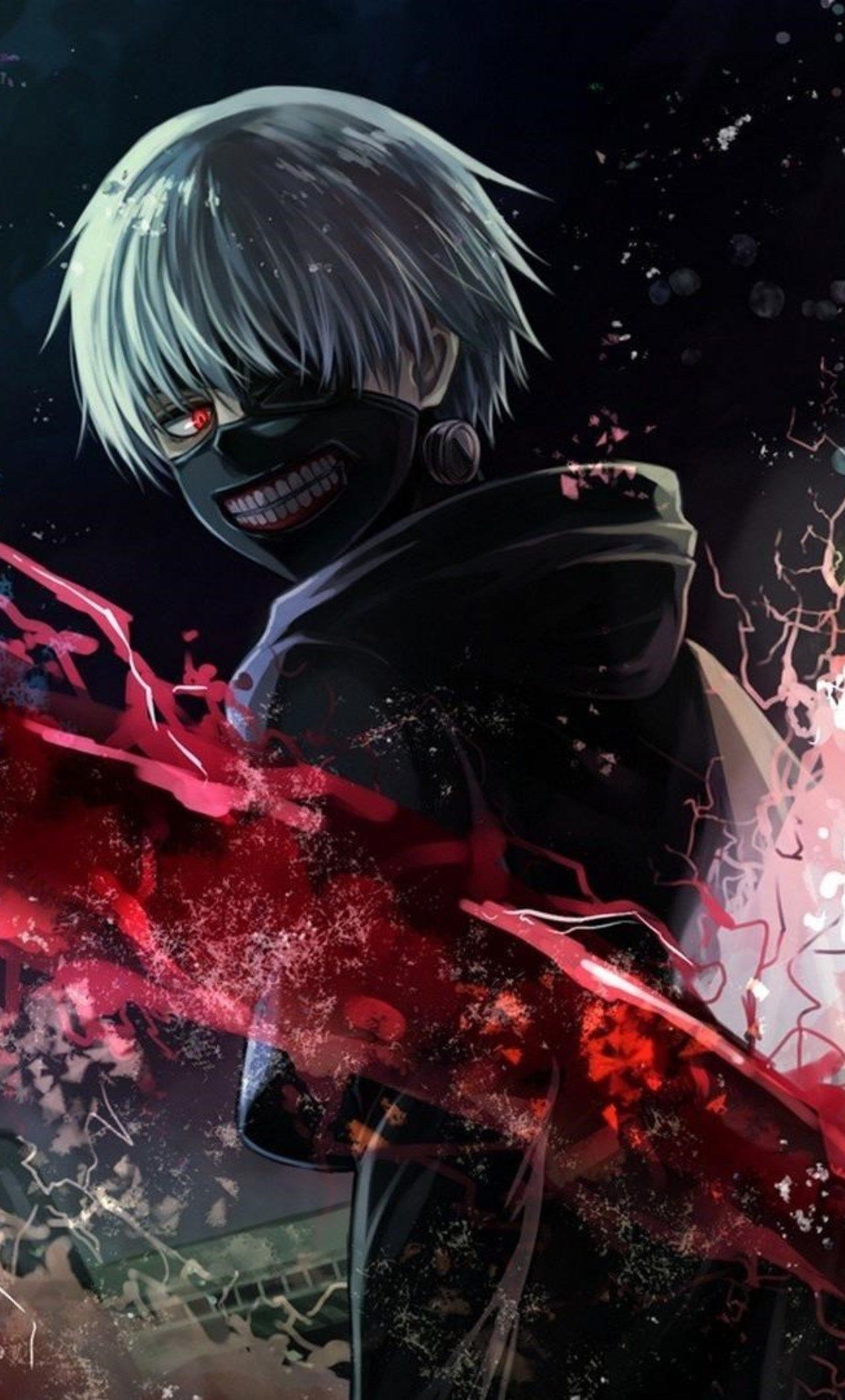 Kaneki Ken Tokyo Ghoul, anime, 1280x2120 Full HD Verticale, iPhone
