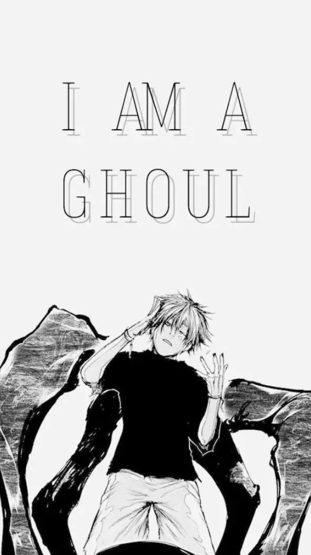 Kaneki Tokyo Ghoul bianco nero, 1078x1920 Full HD Verticale, iPhone