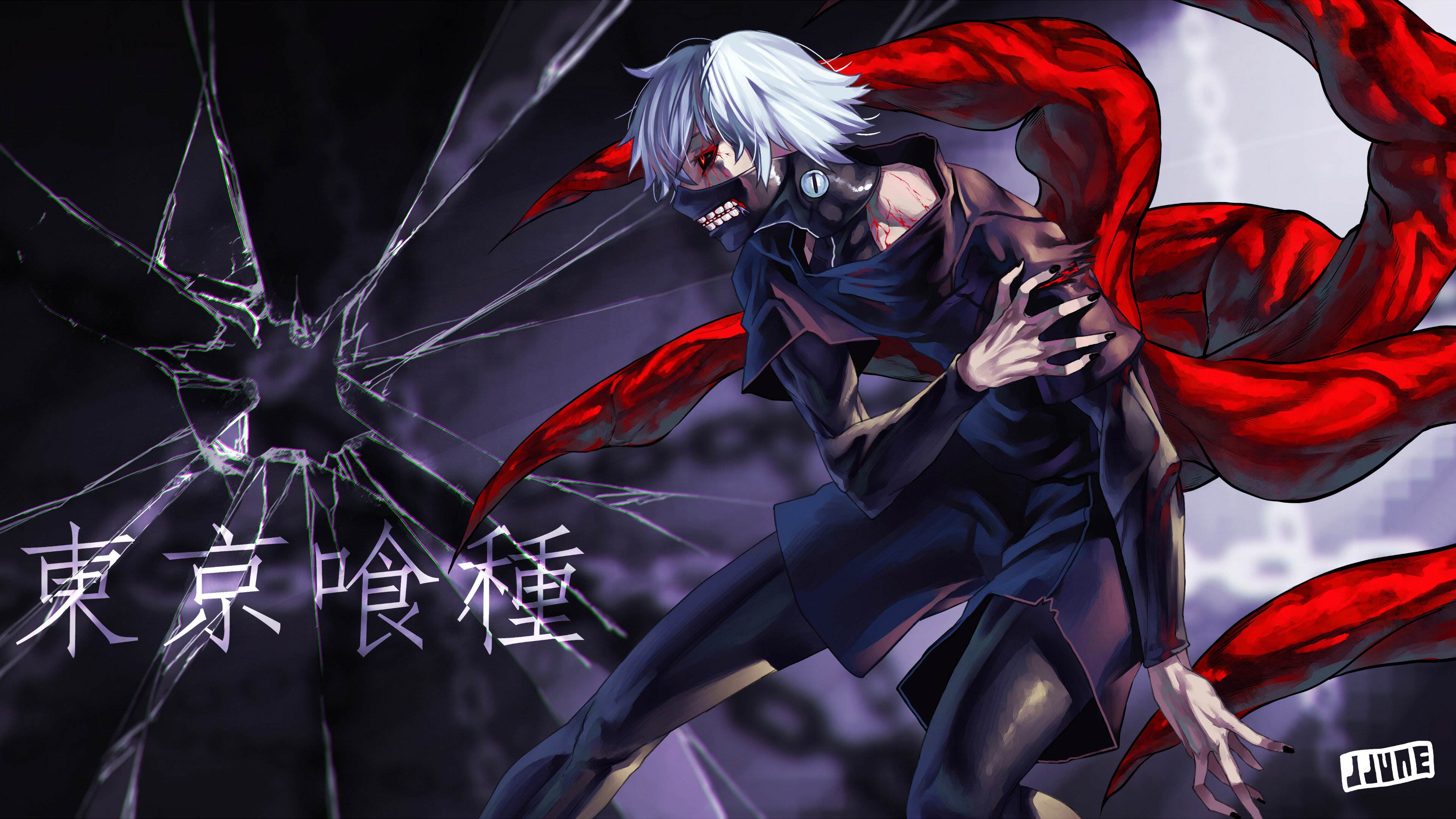Kaneki Ken Tokyo Ghoul maschera, 3840x2160 4K Ultra HD, Monitor 4K