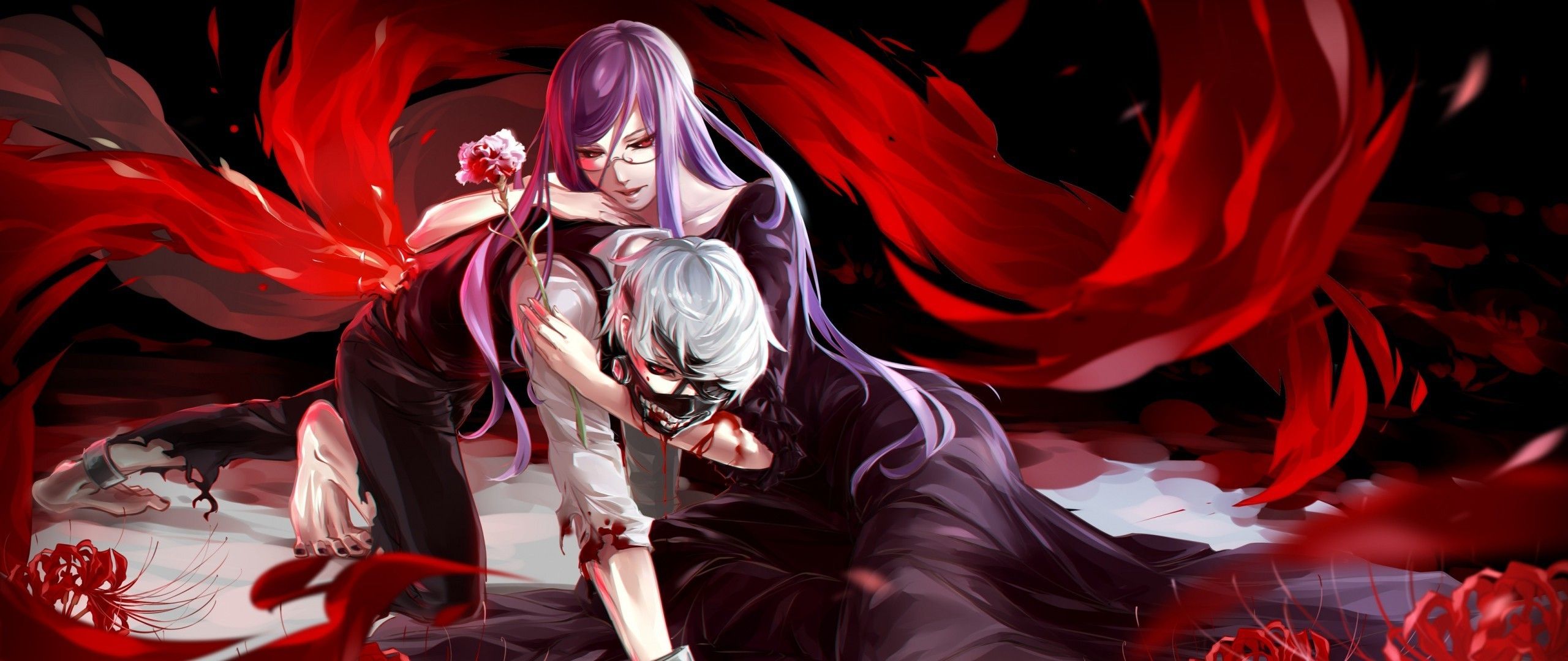 Personaggio Tokyo Ghoul, maschera rossa, 2560x1080 21:9, Ultrawide