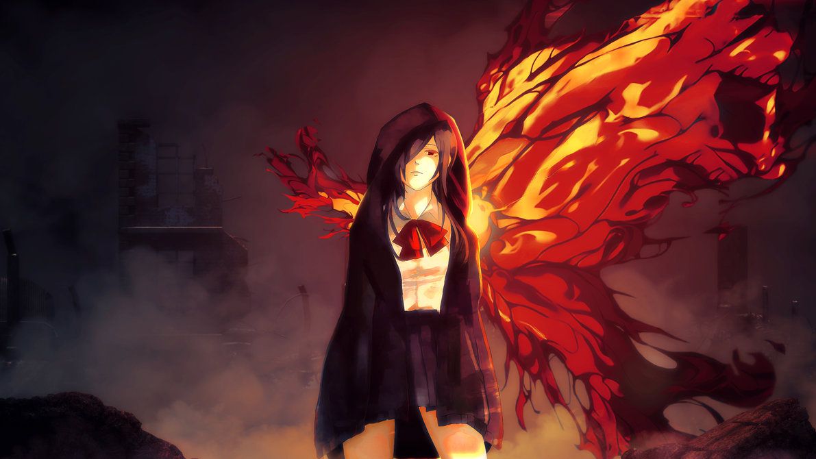 Personaggio Tokyo Ghoul con kagune rosso, 1191x670 HD, Laptop
