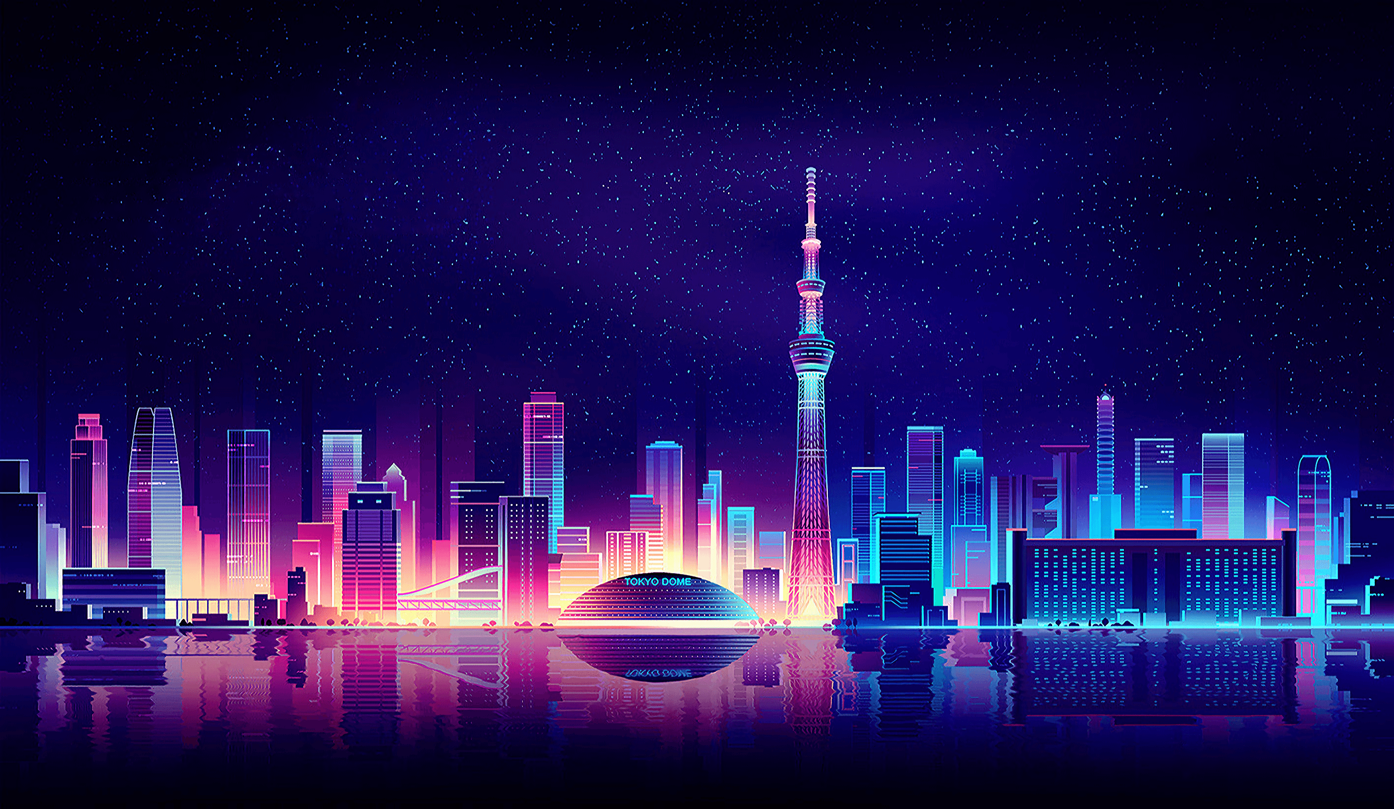 Skyline Tokyo notturno neon, 2834x1644 2K, PC