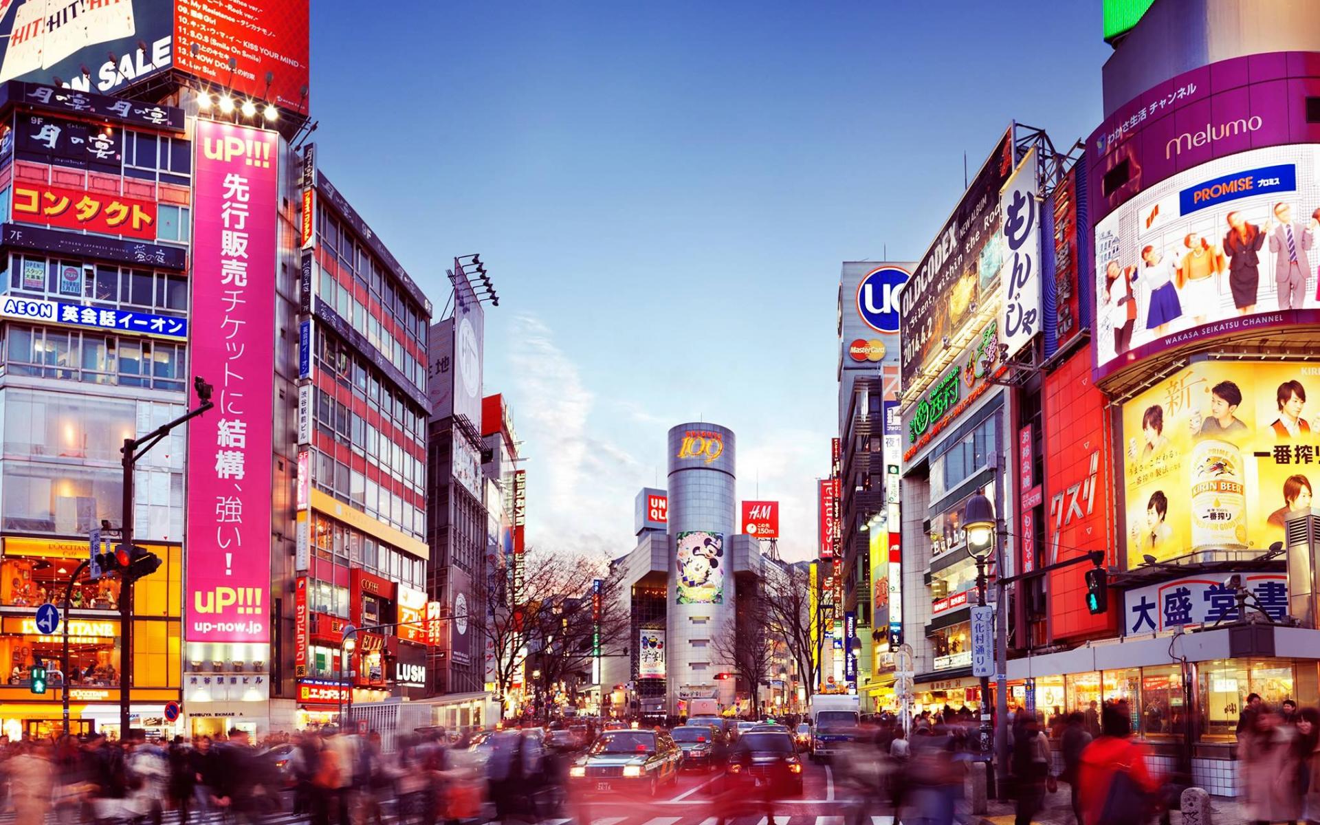 Strada Shibuya Tokyo insegne, 1920x1200 Full HD+ WUXGA, Desktop