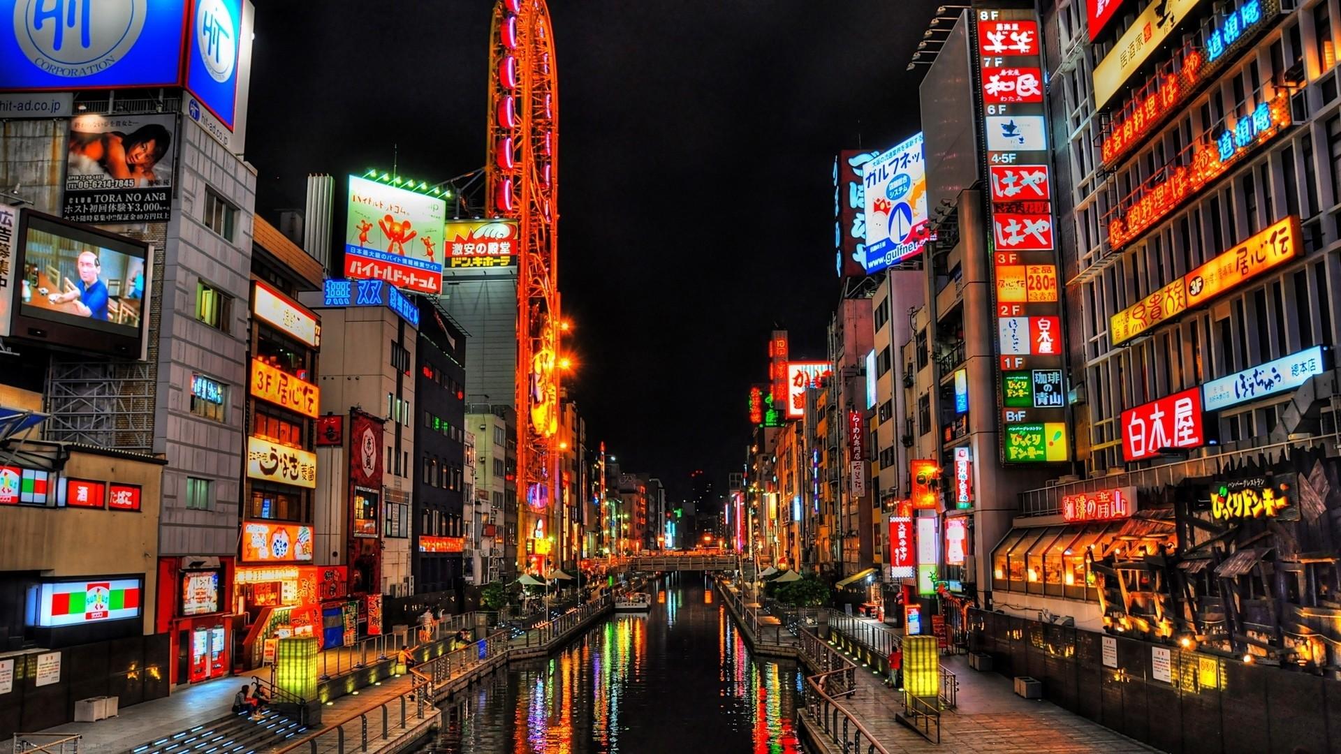 Dotonbori Osaka luci notturne, 1920x1080 Full HD 1080p, Laptop