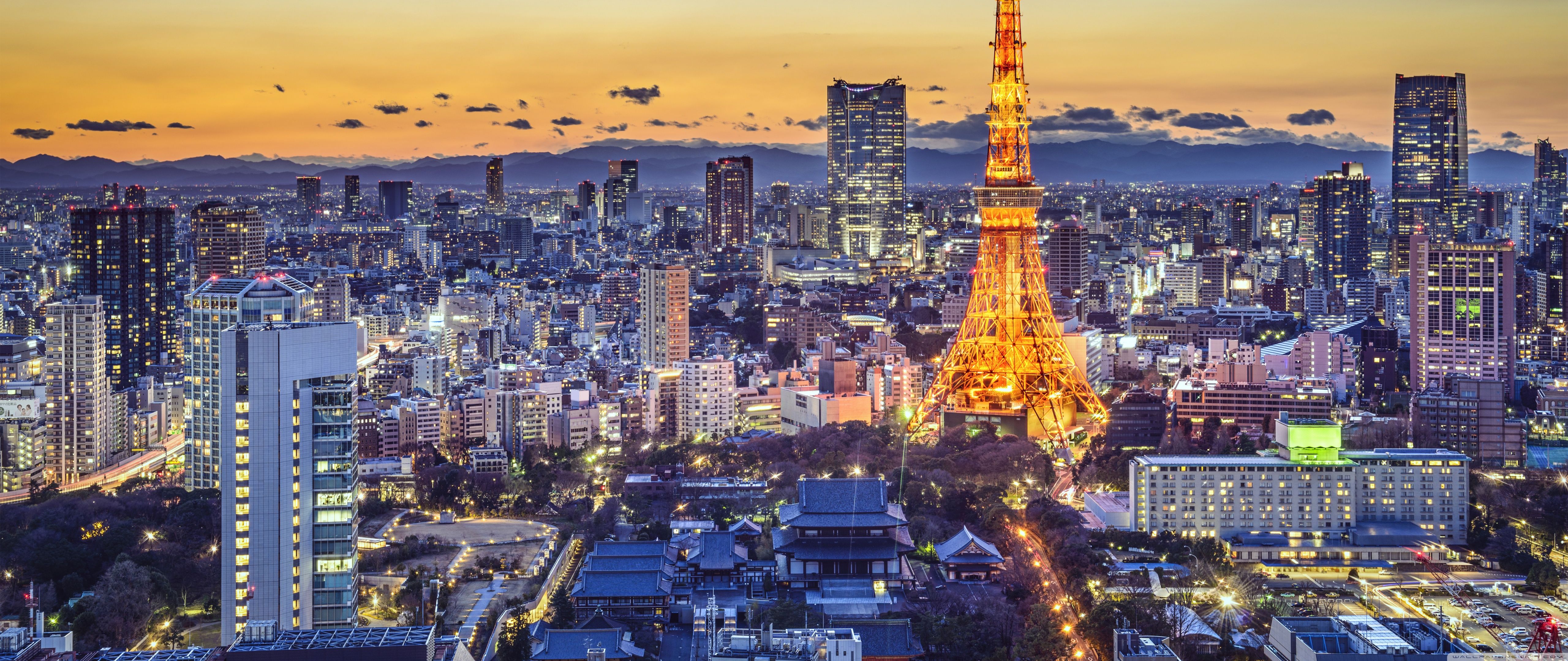 Torre di Tokyo al tramonto, 5120x2160 21:9, Ultrawide
