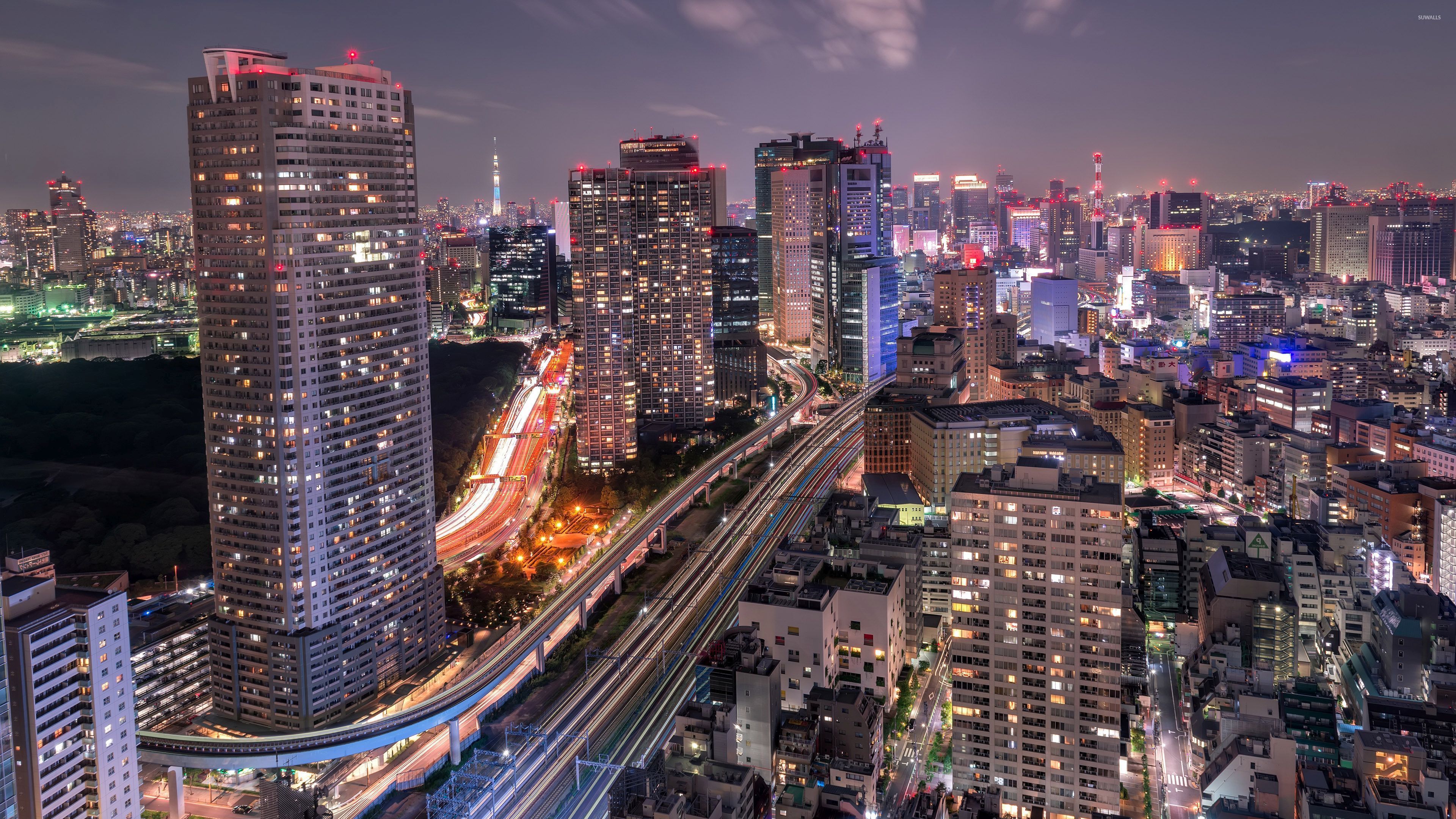 Skyline notturno Tokyo, 3840x2160 UHD, PC 4K