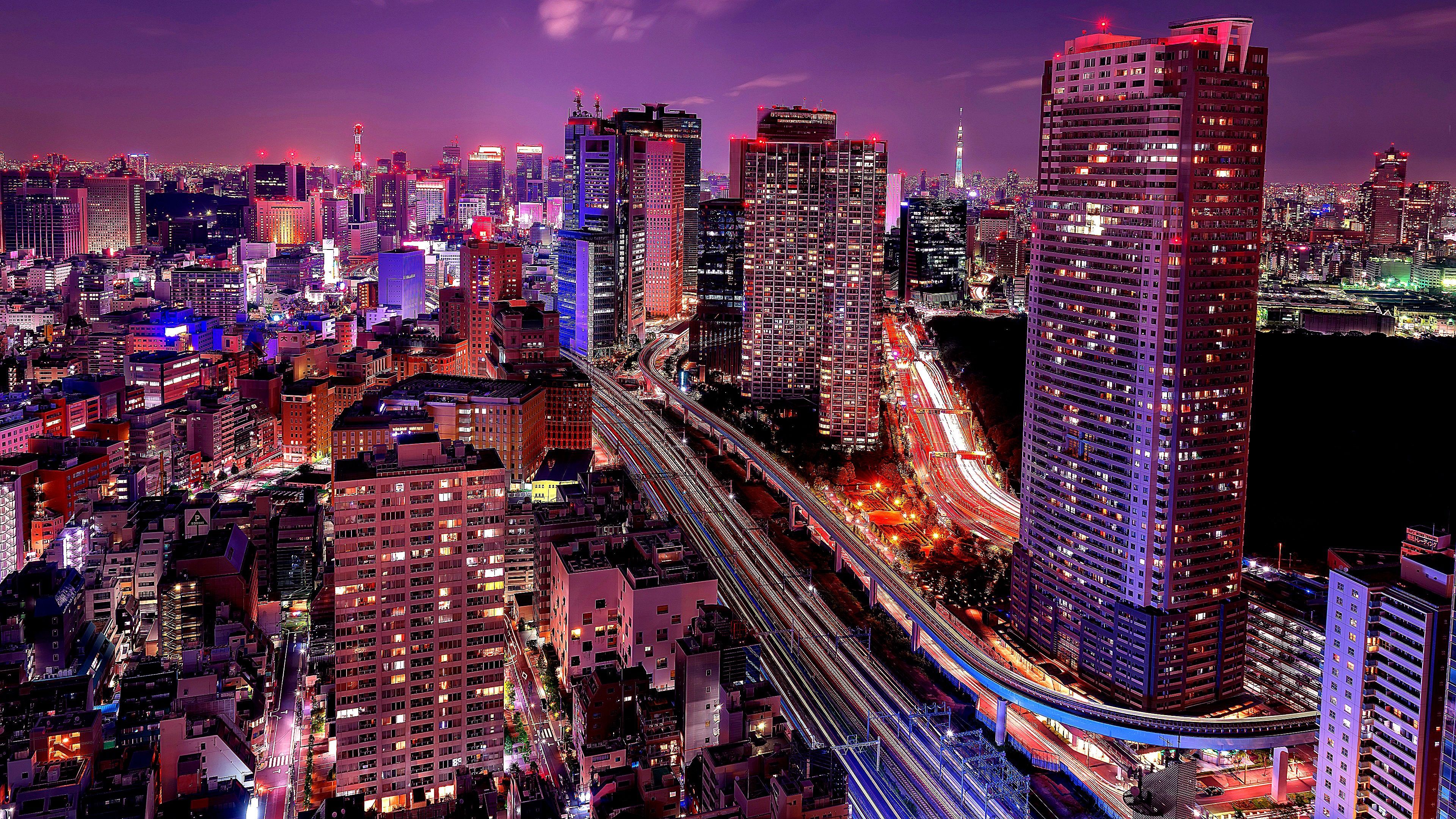 Skyline notturno di Tokyo, 3840x2160 UHD, PC 4K