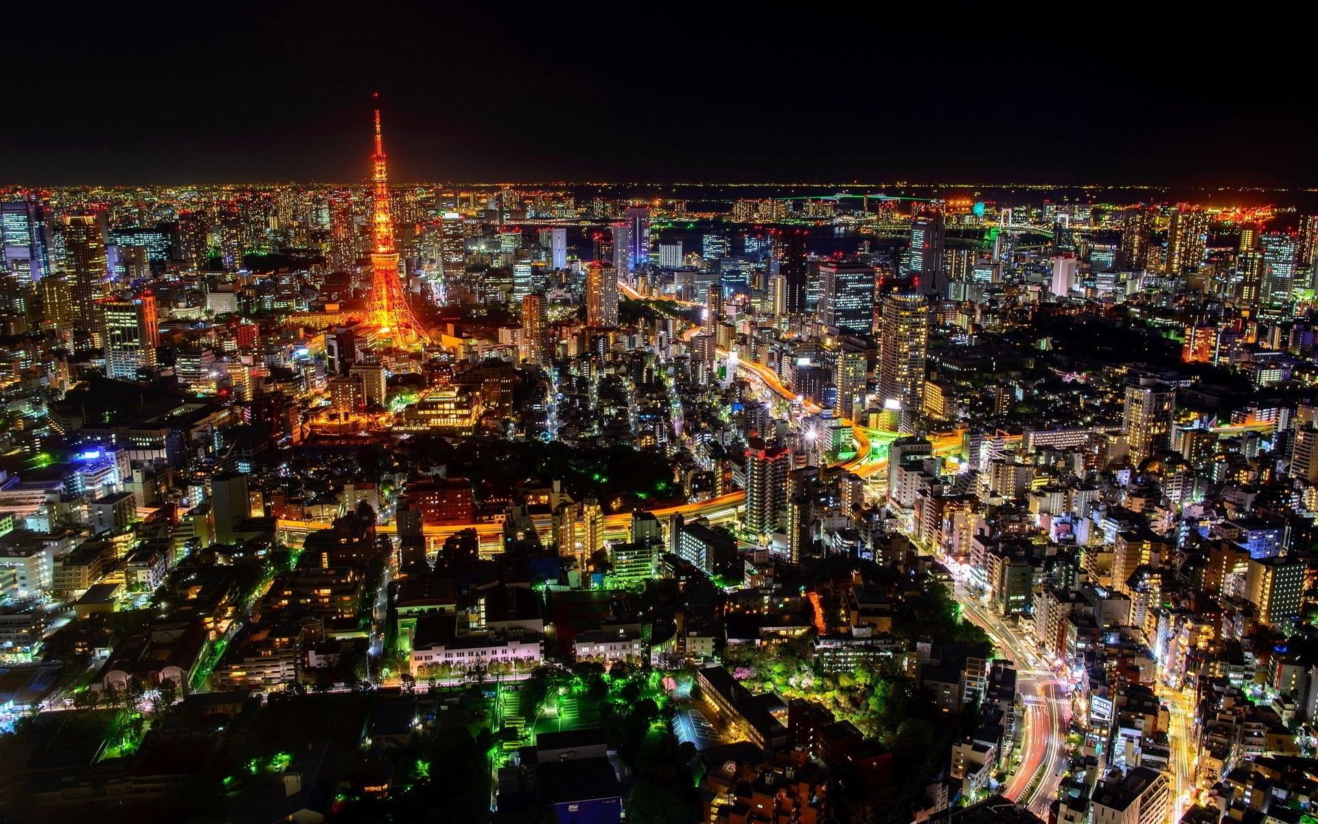 Tokyo notturna con Tower illuminata, 1920x1200 Full HD+ WUXGA, iMac