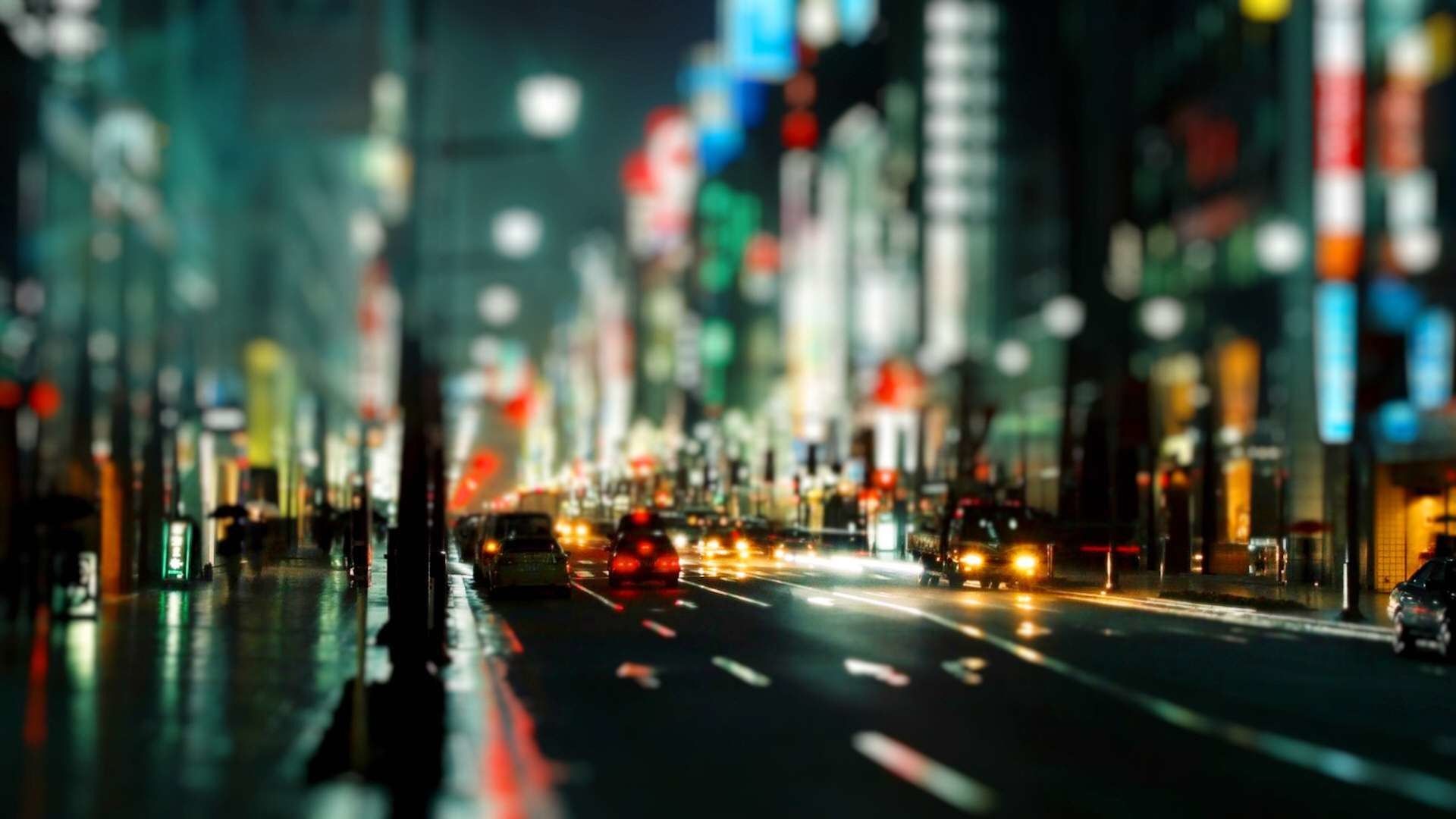Strada notturna Tokyo illuminata, 1920x1080 1080p, Laptop