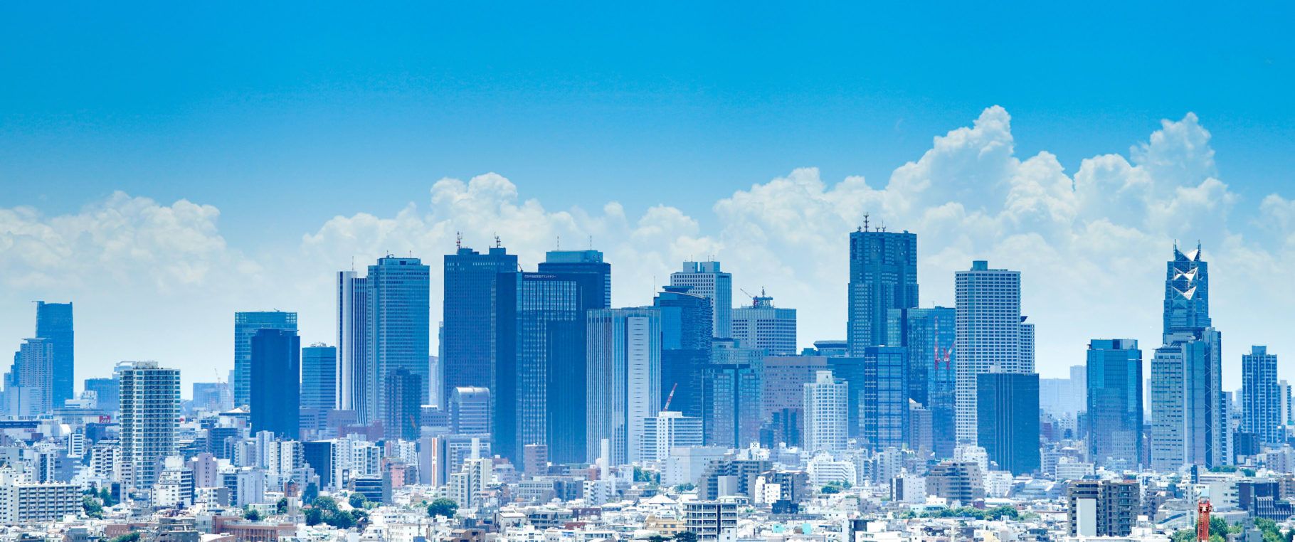 Skyline Tokyo grattacieli blu, 1820x762 Ultrawide, Dual Monitor