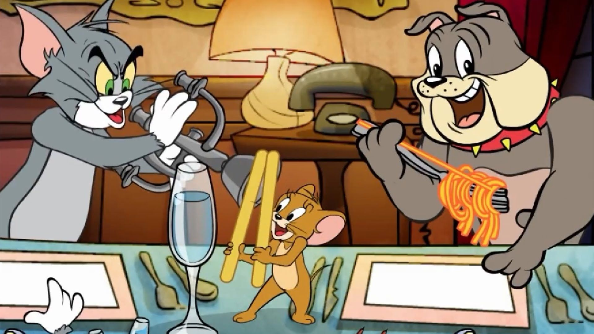 Tom, Jerry e Spike a cena, 1920x1080 1080p, Laptop