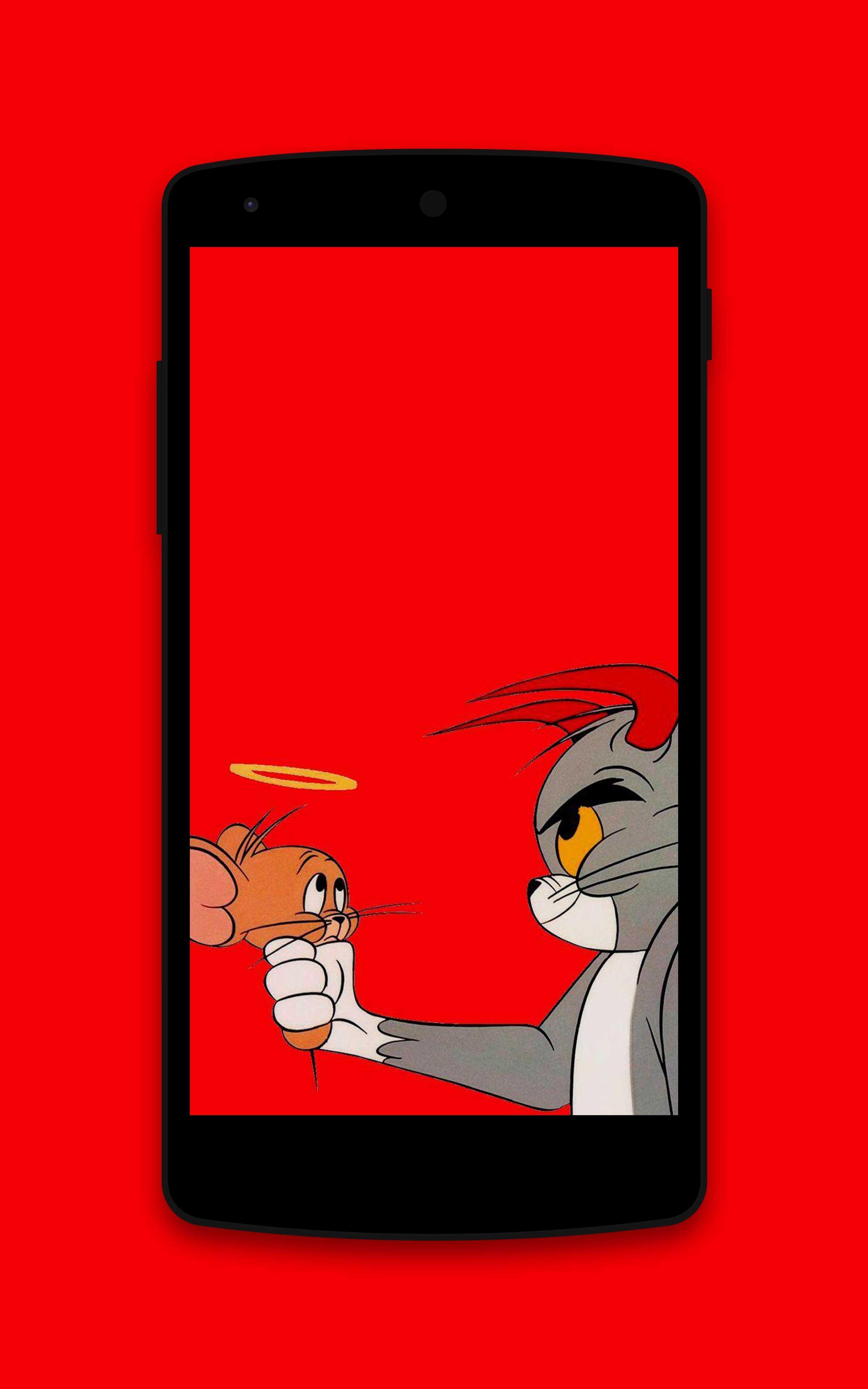 Tom e Jerry, sfondo rosso, 2400x3840 Verticale, OnePlus
