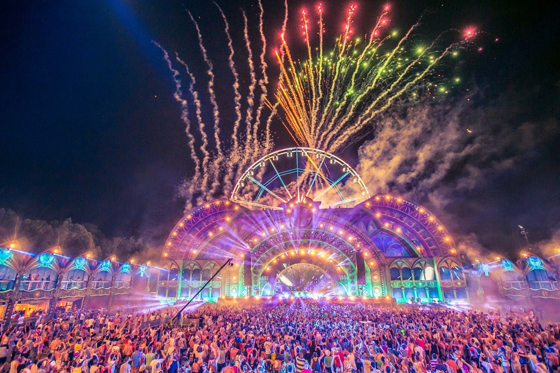 Tomorrowland palco fuochi artificio, 1920x1280 WUXGA, Desktop