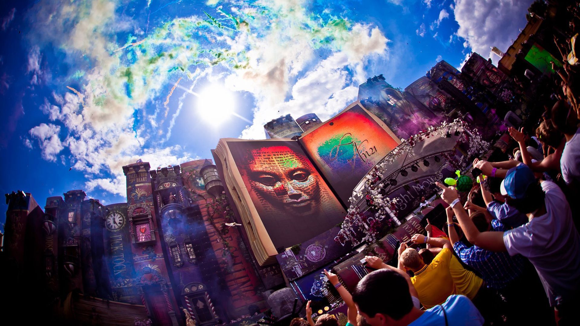 Festival Tomorrowland palco laser, 1920x1080 Full HD, PC Desktop