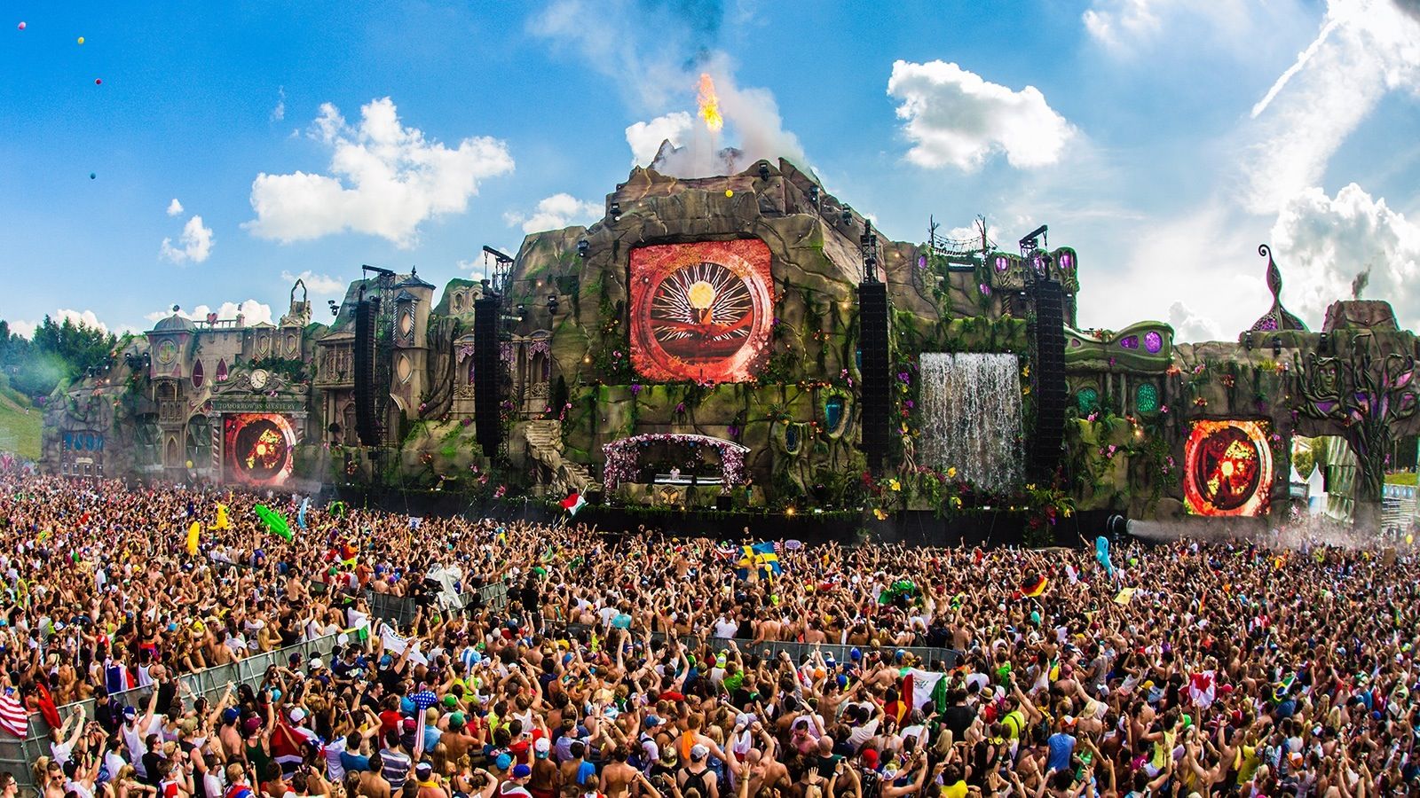 Palco festival Tomorrowland folla, 1600x900 HD Ready, iMac