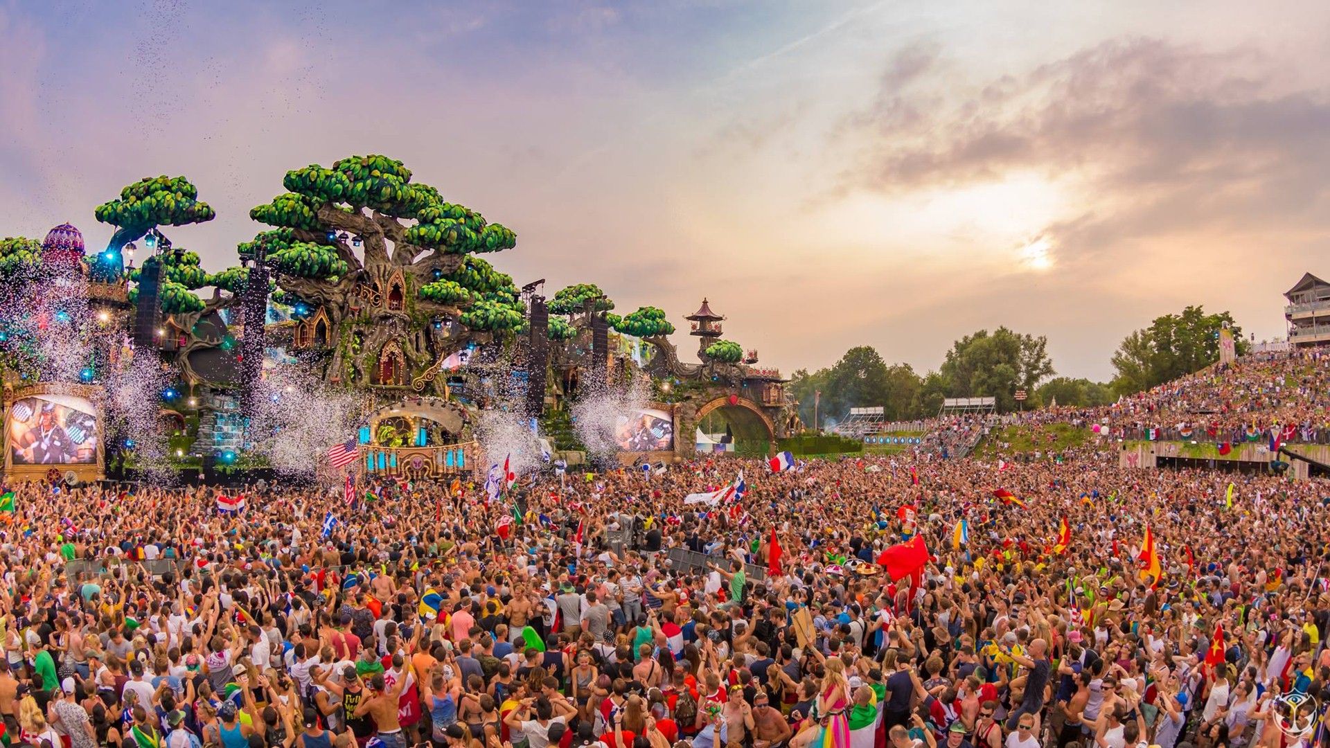 Festival Tomorrowland folla mainstage, 1920x1080 Full HD, Laptop