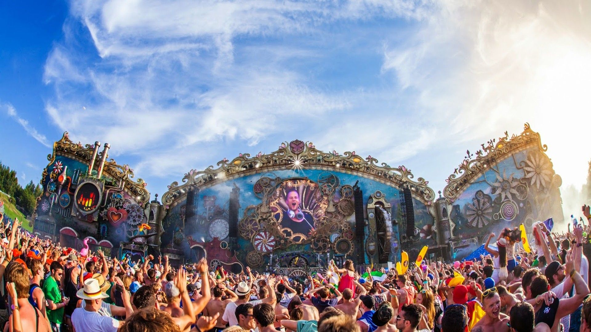 Festival Tomorrowland palco folla, 1920x1080 Full HD 1080p, PC