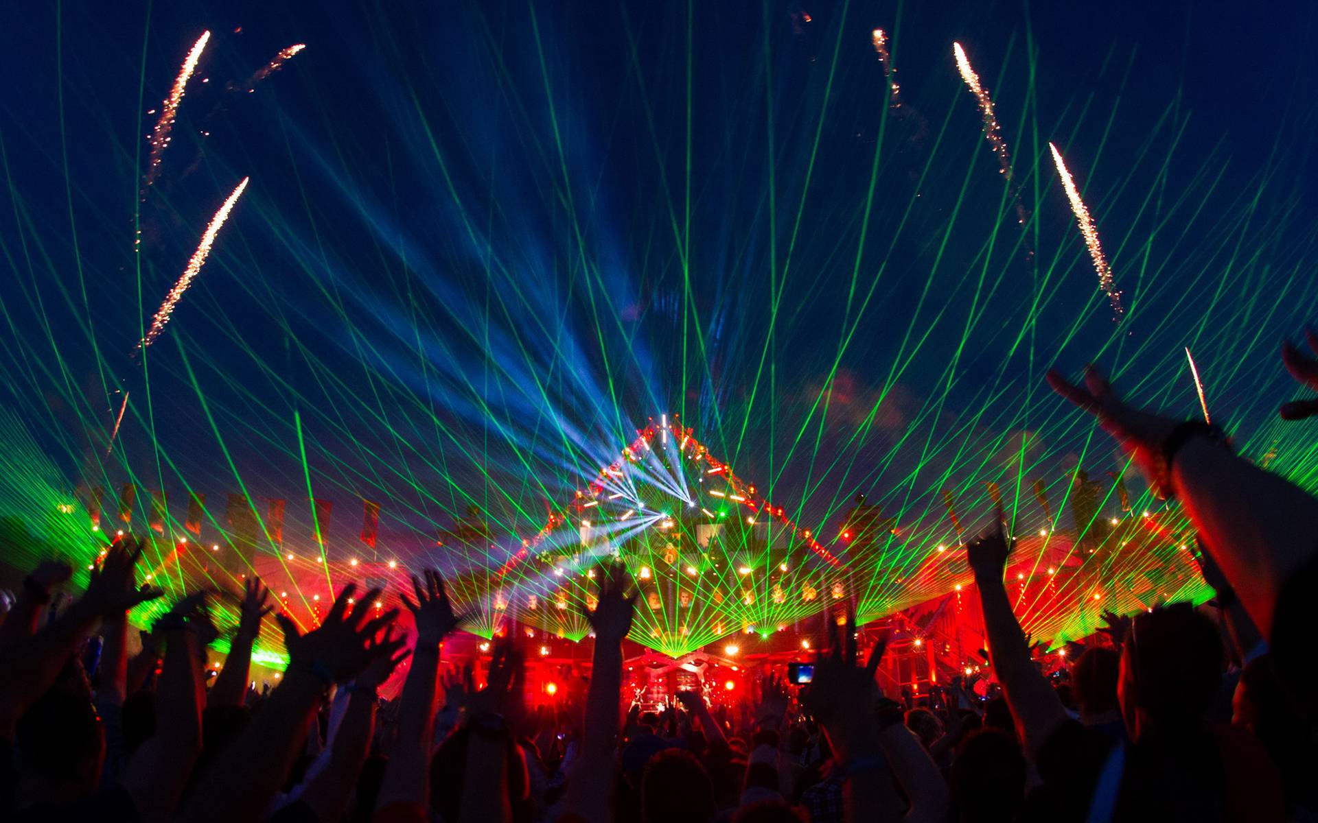 Spettacolo laser festival Tomorrowland, 1920x1200 WUXGA, Desktop
