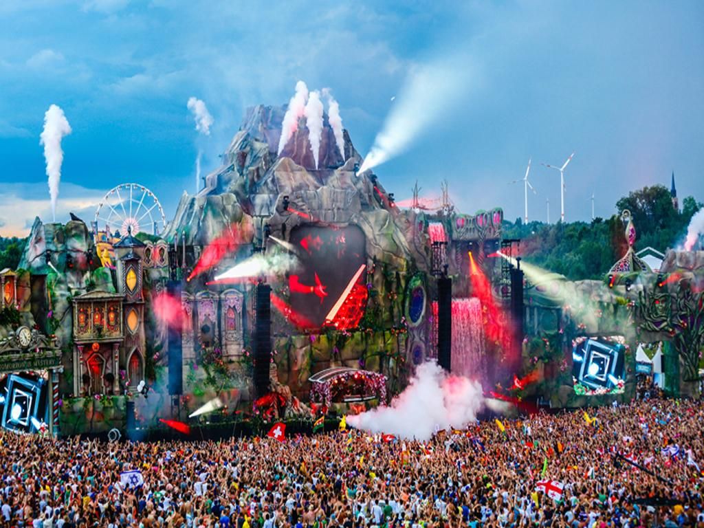 Palco festival Tomorrowland folla, 1024x768 HD, Desktop