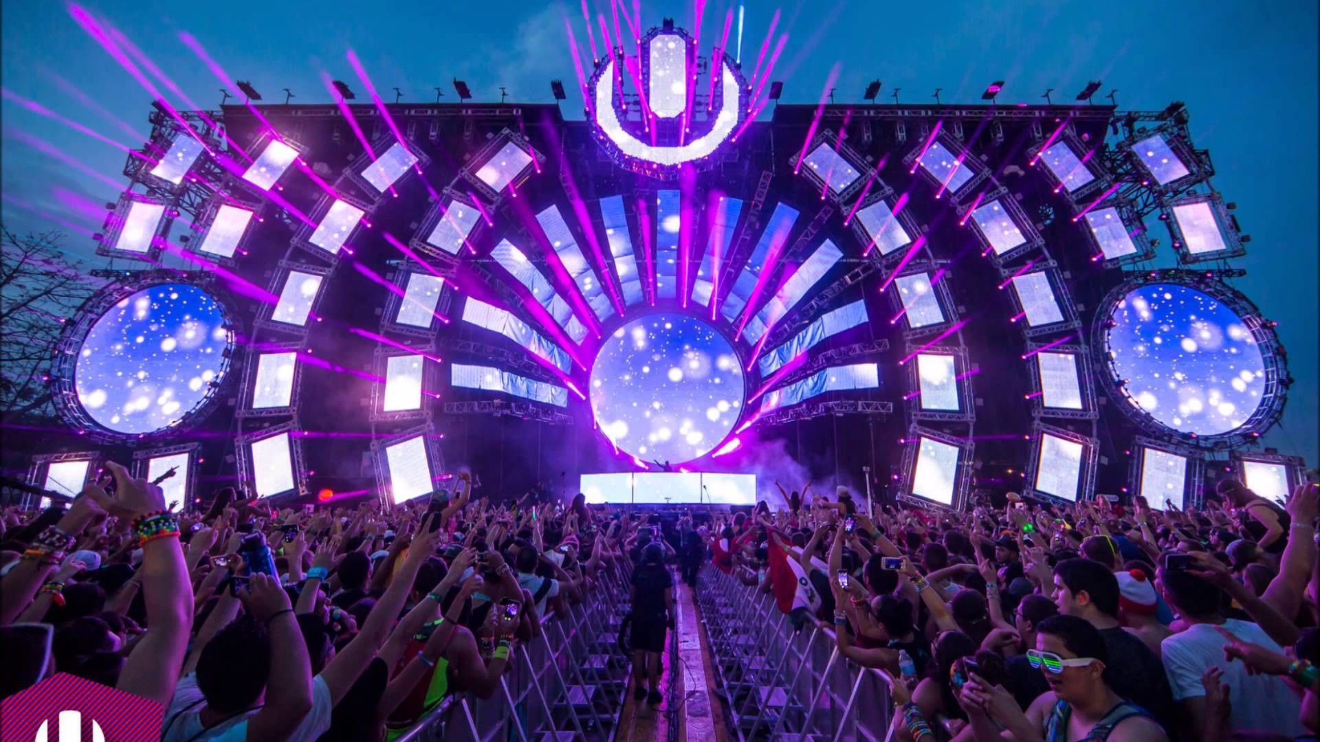 Palco festival EDM viola, 1920x1080 Full HD, Laptop