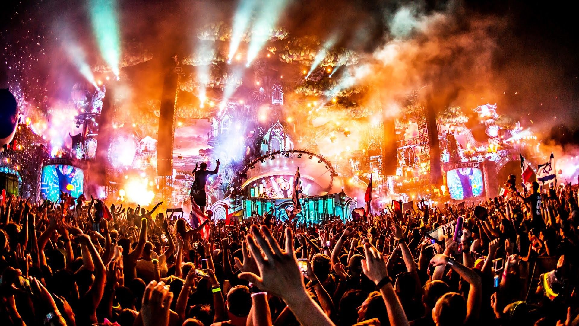 Festival EDM folla palco, 1920x1080 Full HD, PC