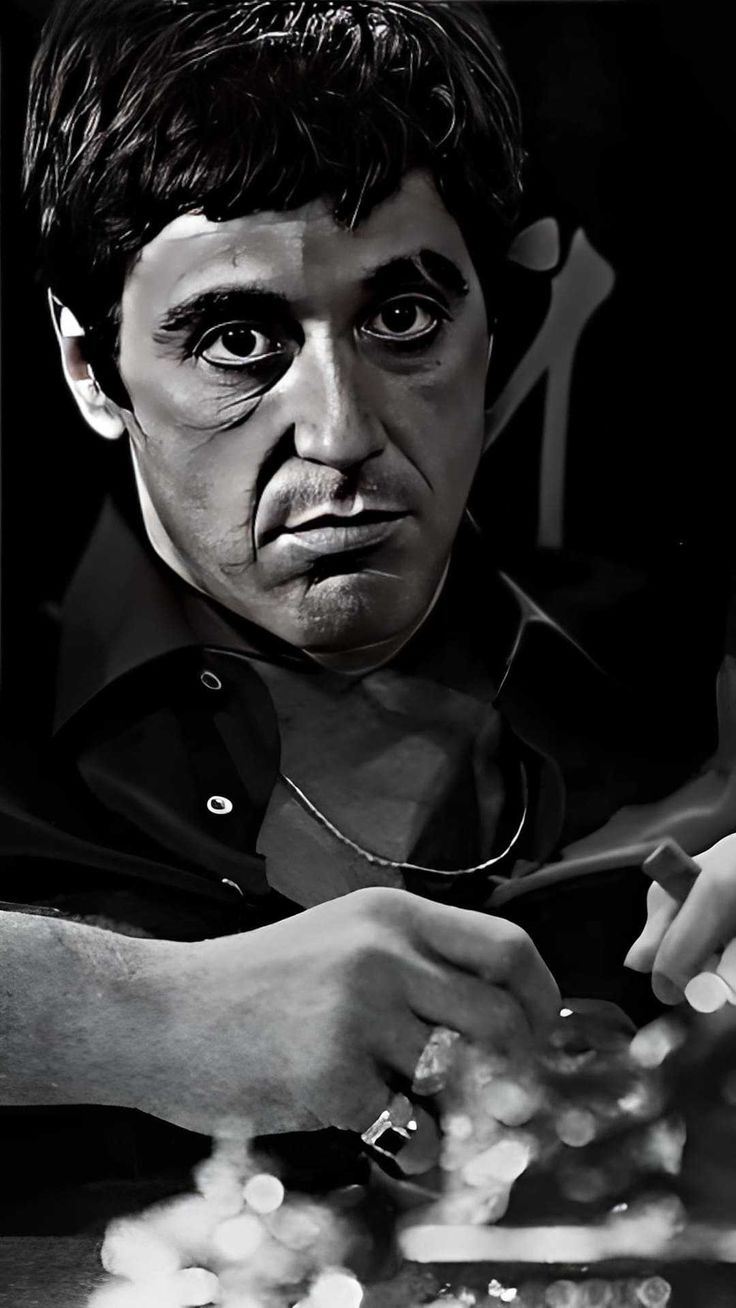 Tony Montana Scarface bianco e nero, 736x1308 Verticale, OnePlus