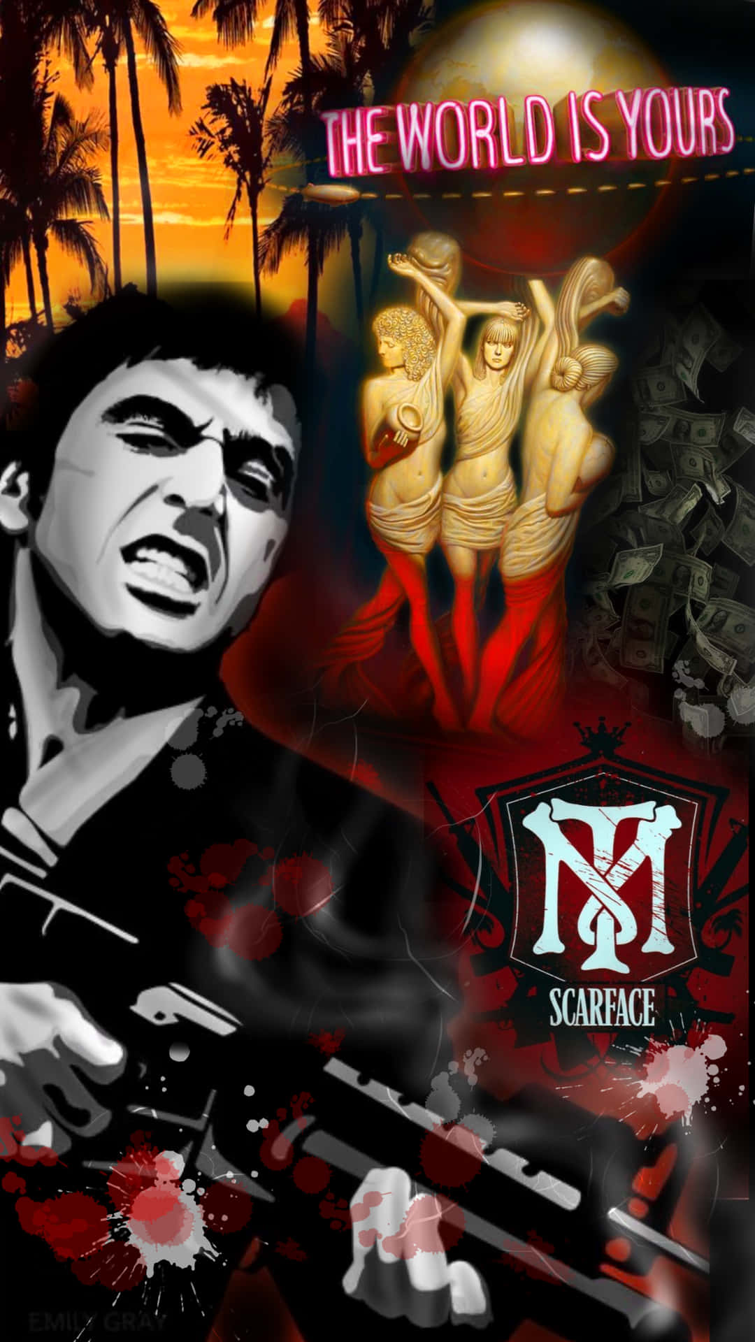 Tony Montana Scarface, 1080x1920 Verticale, Mobile