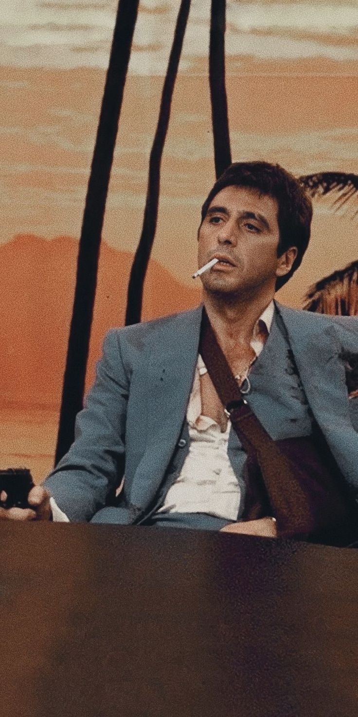 Tony Montana Scarface fumando sigaro, 736x1472 Full HD Verticale, iPhone
