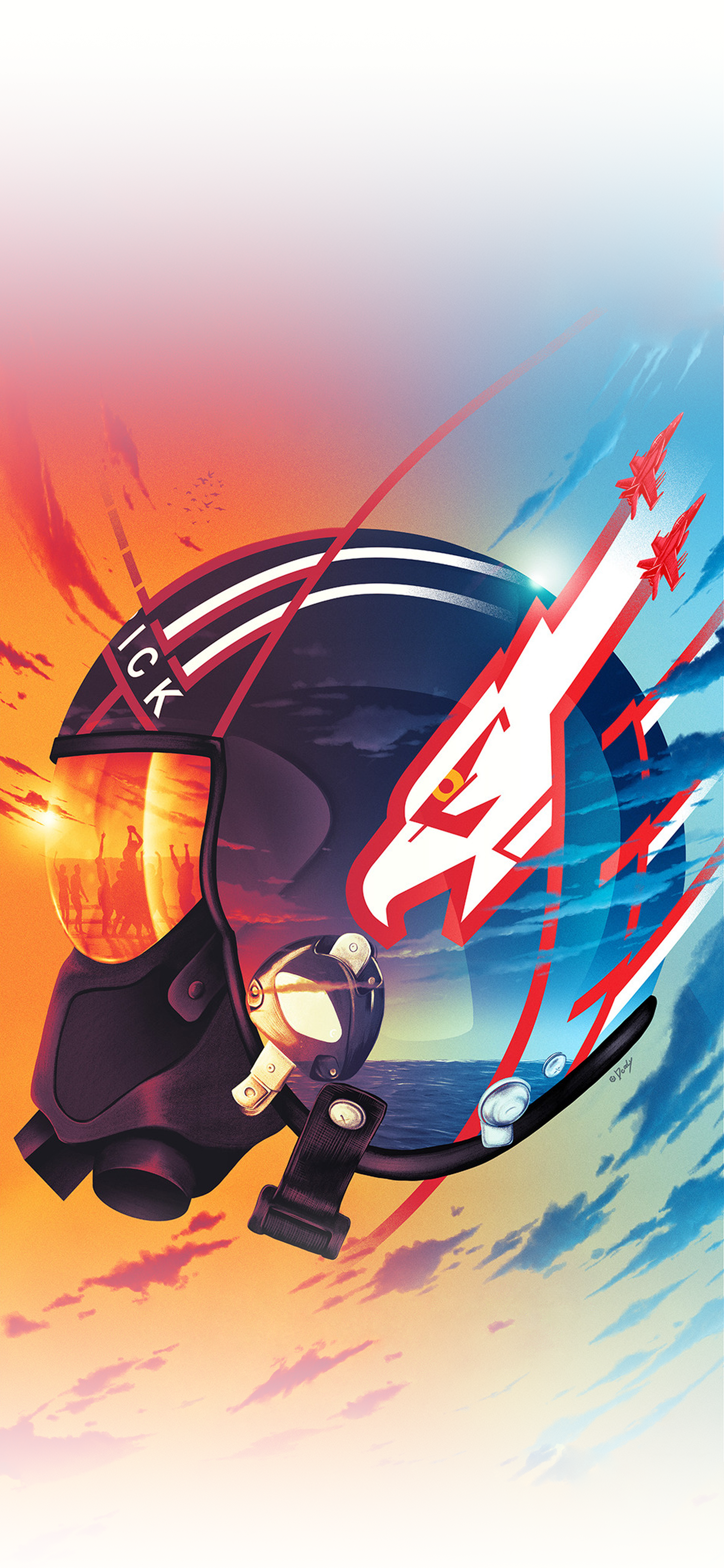 Casco pilota Top Gun, 2160x4677 Full HD Verticale, iPhone