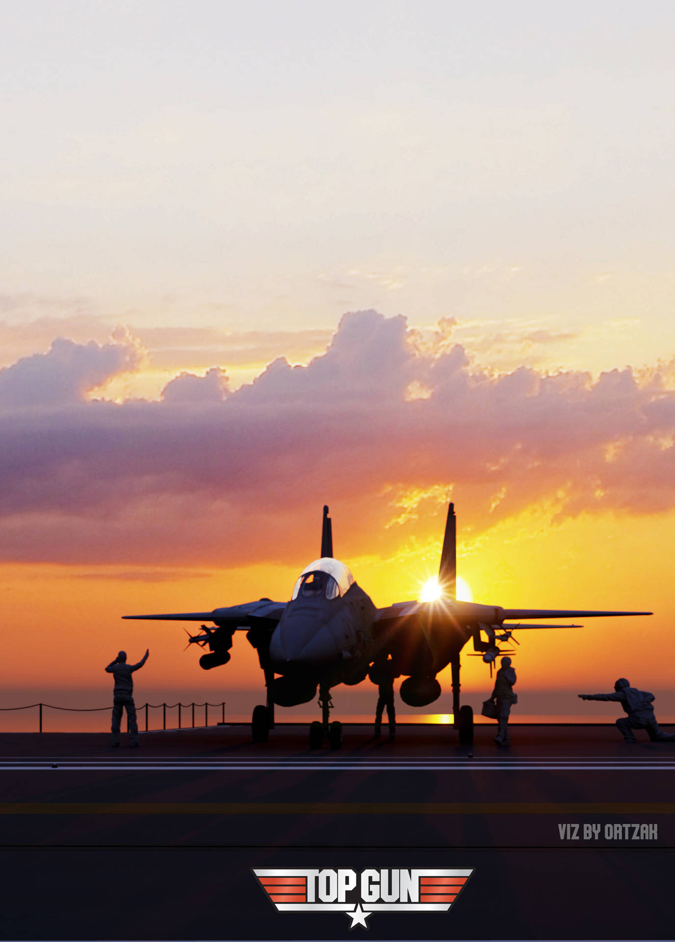 Jet Top Gun al tramonto, 1376x1920 Verticale, Telefono