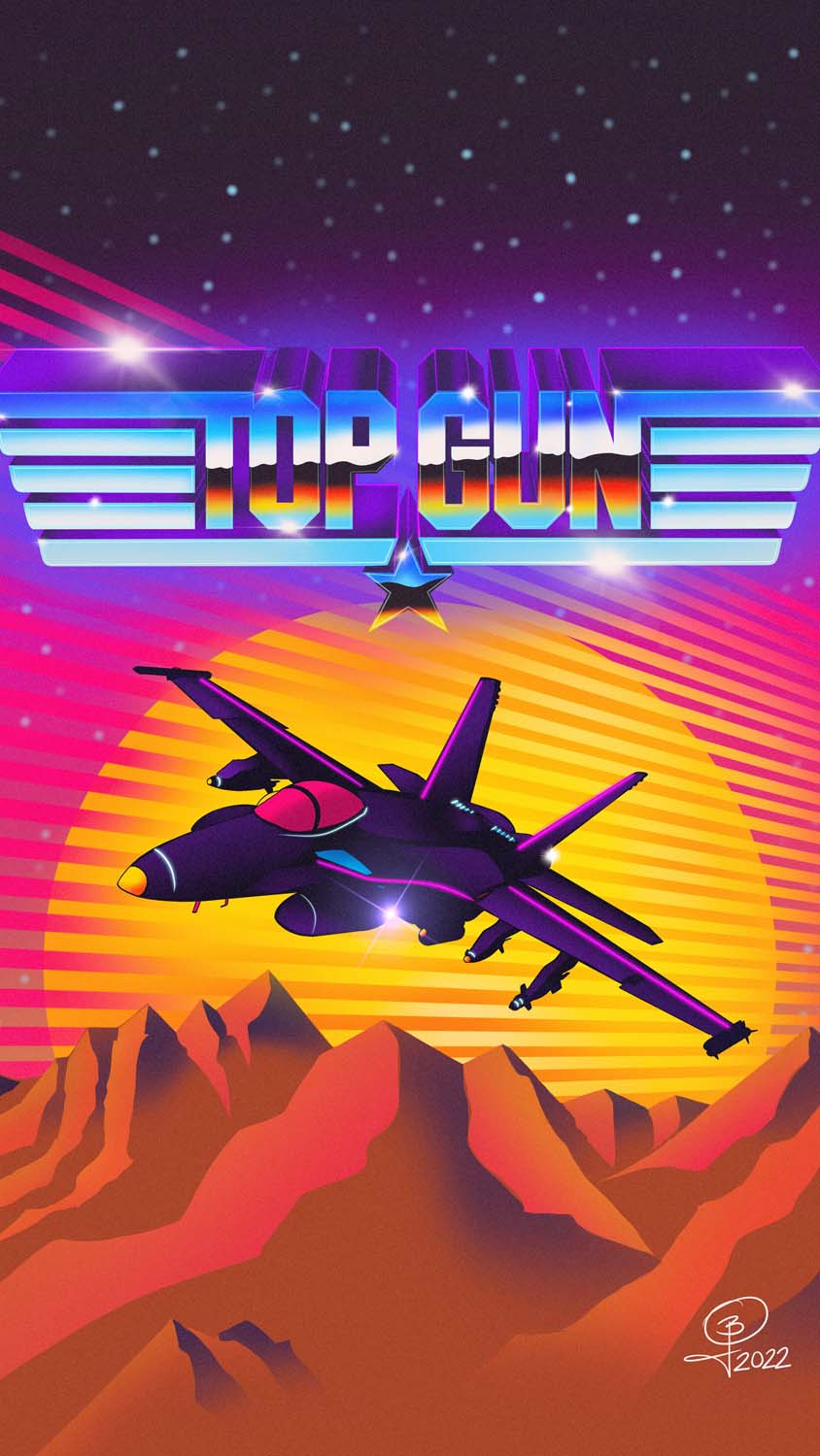 Top Gun aereo caccia retrowave, 844x1500 Full HD Verticale, Google Pixel