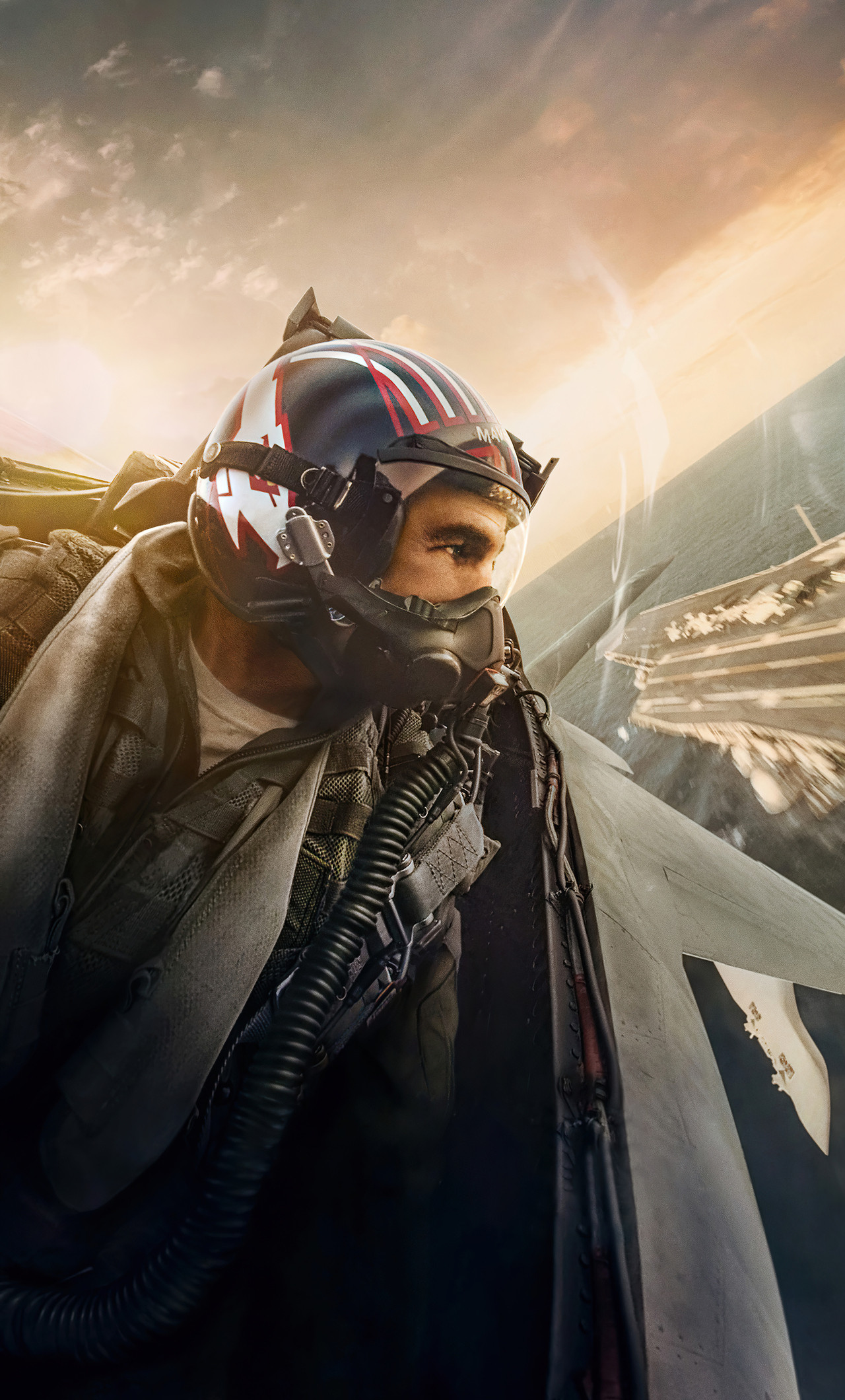 Pilota caccia con casco Top Gun, 1280x2120 Full HD Verticale, iPhone