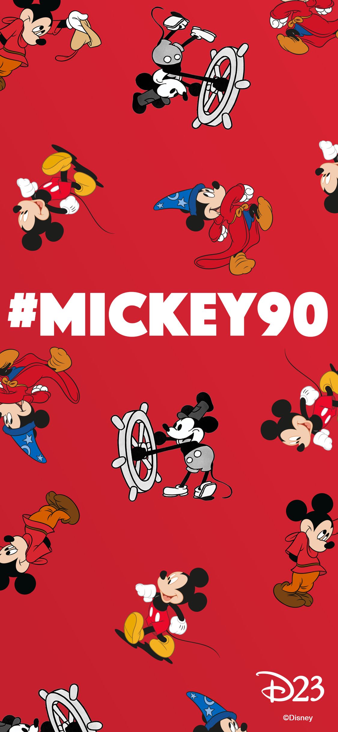 Topolino Disney sfondo rosso, classici d'animazione, 1125x2436 Verticale, Mobile