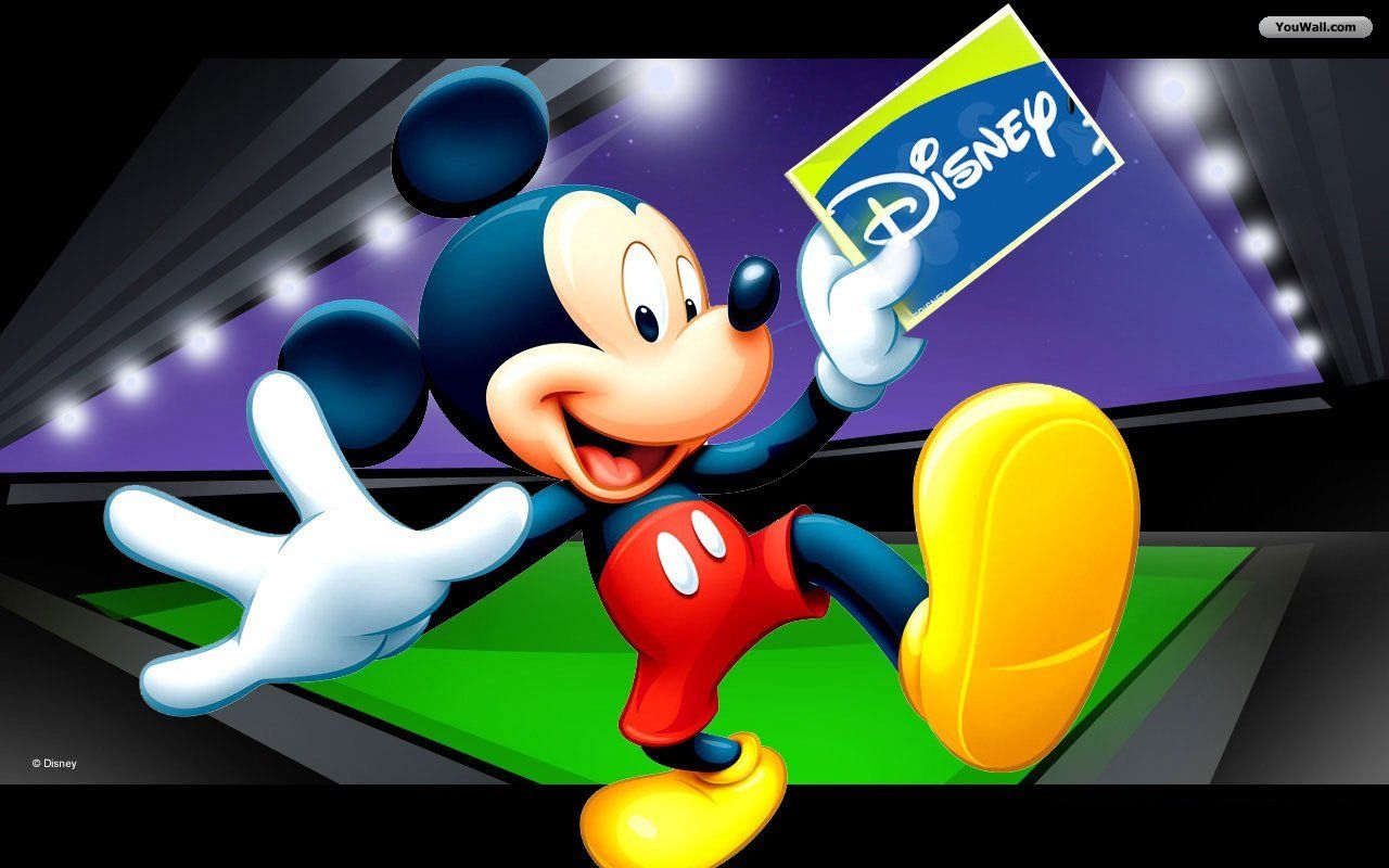 Topolino con cartello Disney, 1280x800 HD, Desktop