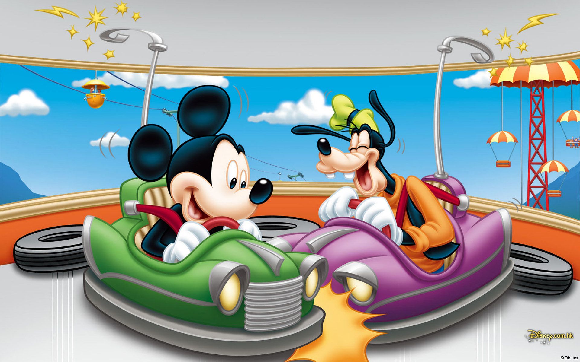 Topolino e Pippo autoscontri, 1920x1200 Full HD+, PC